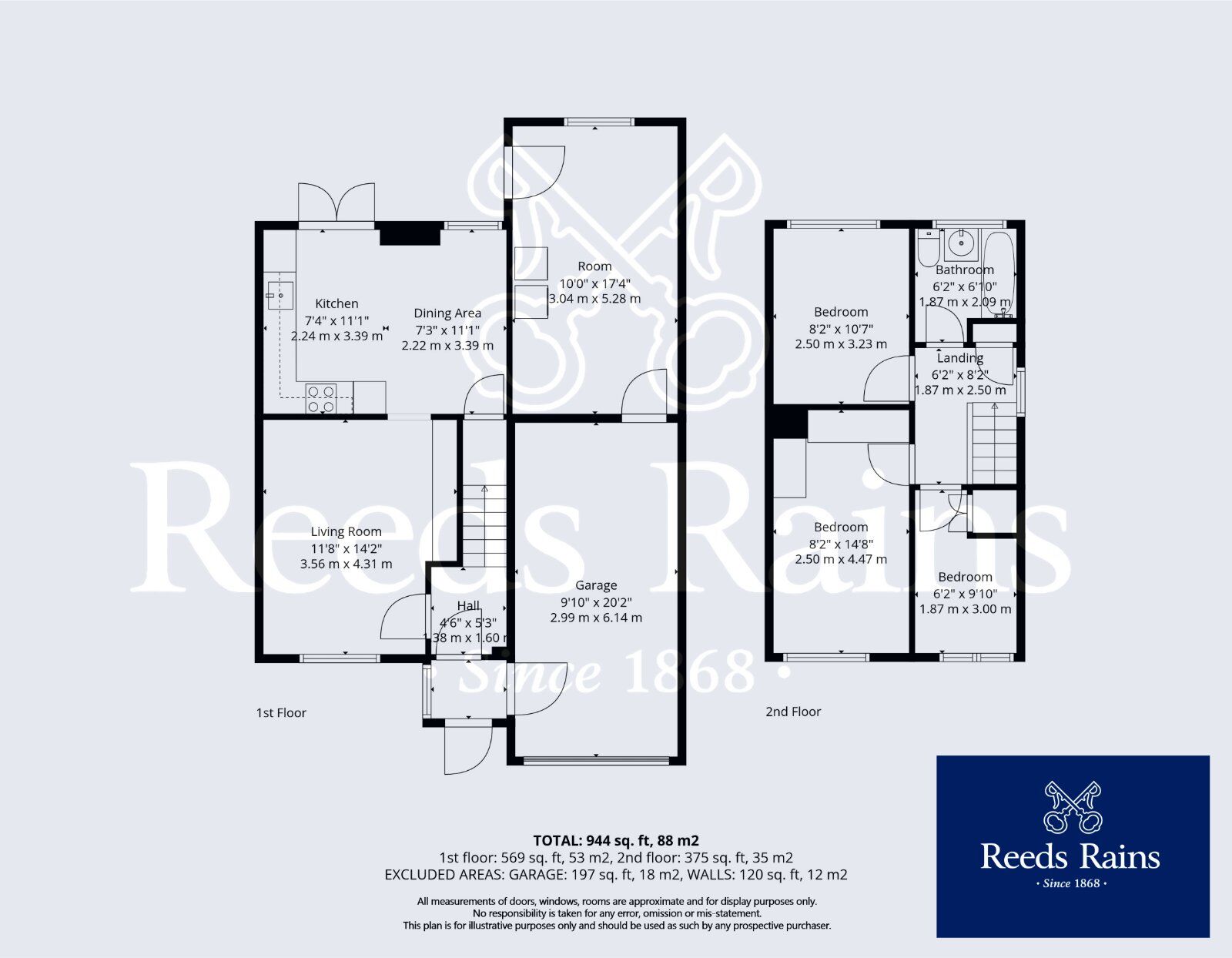Floorplan of 3 bedroom Semi Detached House for sale, Clevedon Green, South Littleton, Worcestershire, WR11