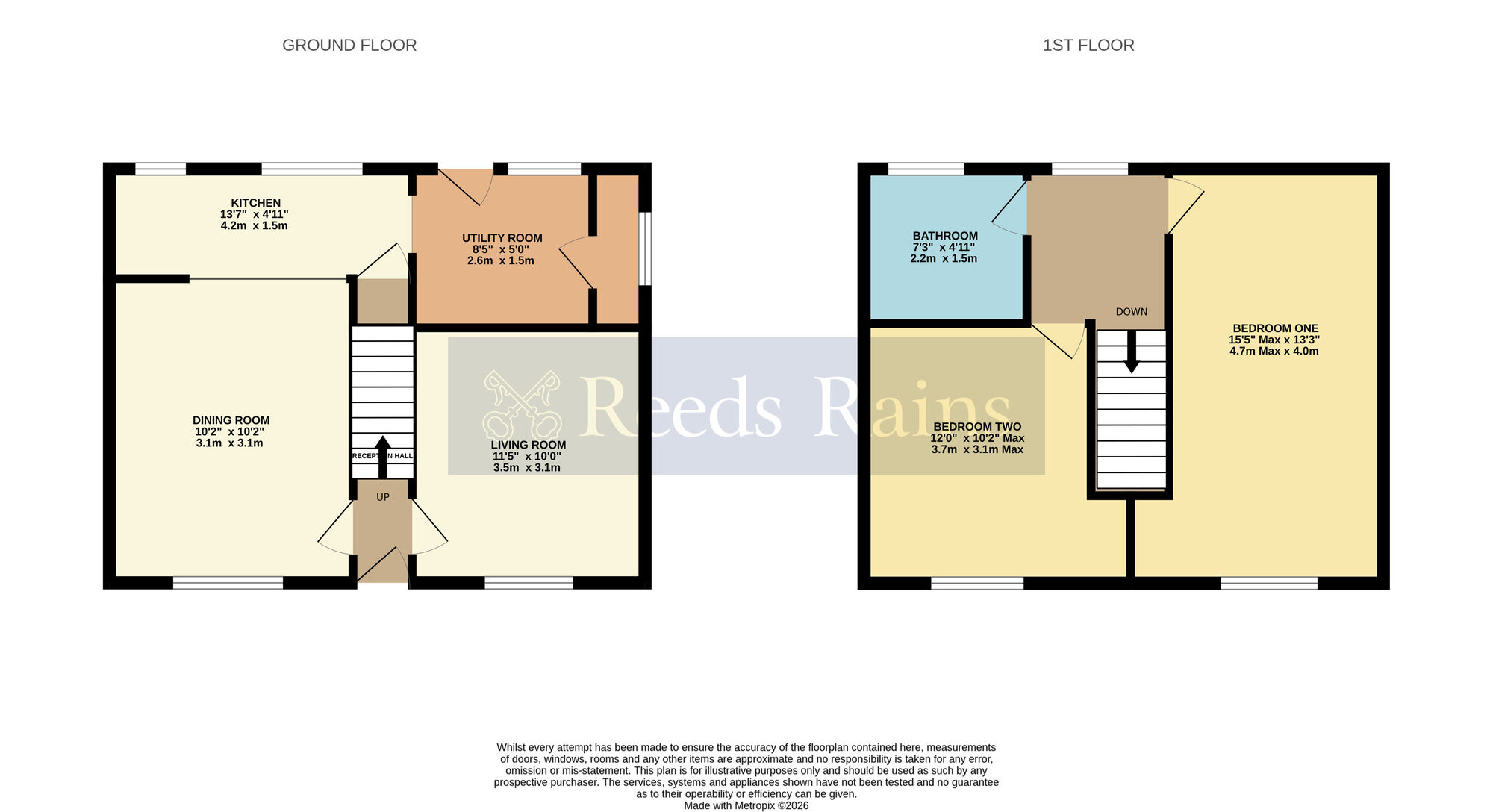 Floorplan of 2 bedroom Semi Detached House for sale, Cockshot Lane, Dormston, Worcestershire, WR7
