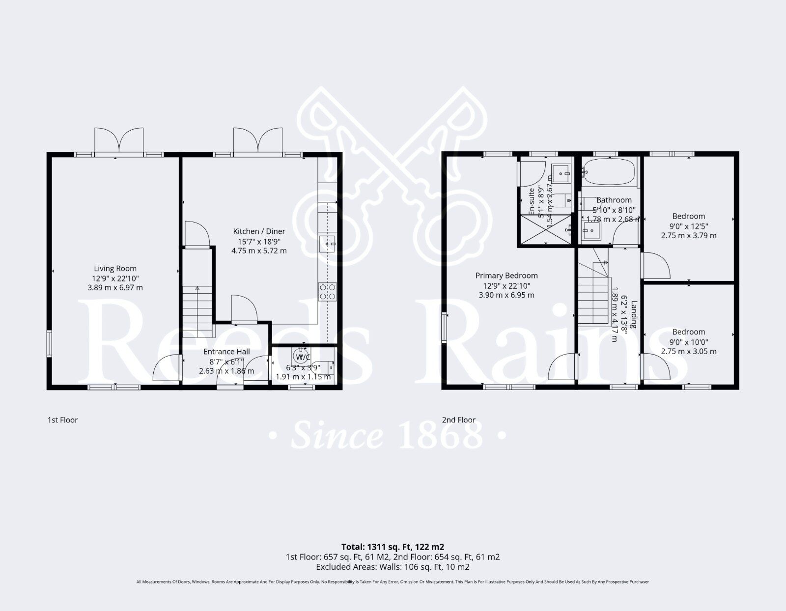 Floorplan of 3 bedroom Detached House for sale, Milward Place, Salford Priors, Warwickshire, WR11