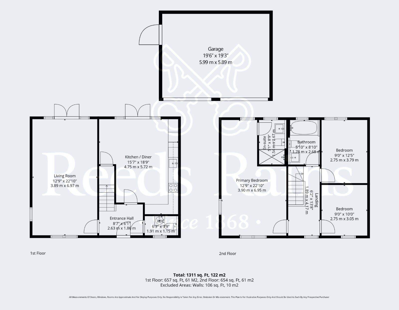 Floorplan of 3 bedroom Detached House for sale, Milward Place, Salford Priors, Warwickshire, WR11