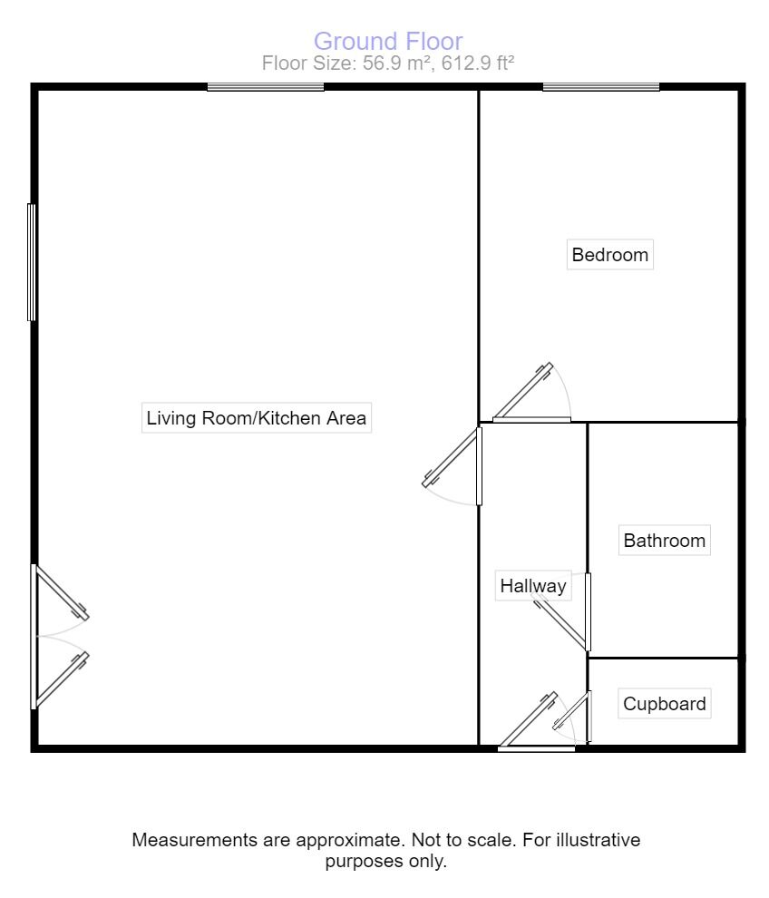 Floorplan of 1 bedroom Flat for sale, Robins Corner, Evesham, Worcestershire, WR11