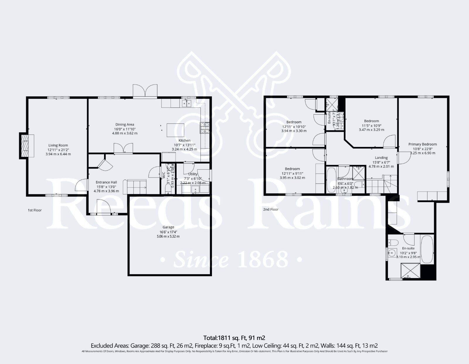 Floorplan of 4 bedroom Detached House for sale, Hawkes Piece, Harvington, Worcestershire, WR11