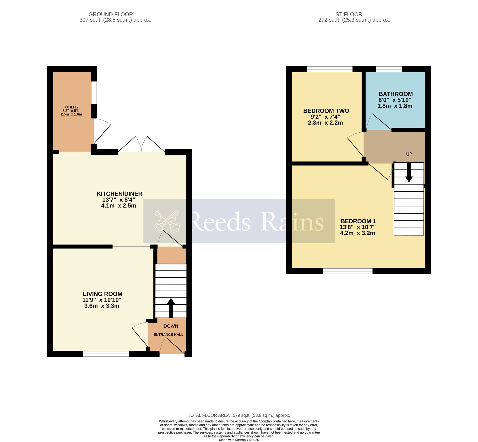 Floorplan of 2 bedroom Mid Terrace House for sale, School Street, Honeybourne, Worcestershire, WR11