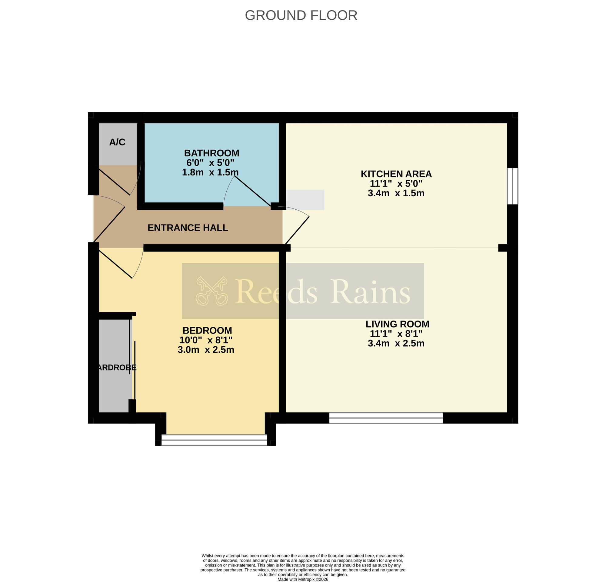 Floorplan of 1 bedroom Flat for sale, St. Philips Drive, Evesham, Worcestershire, WR11