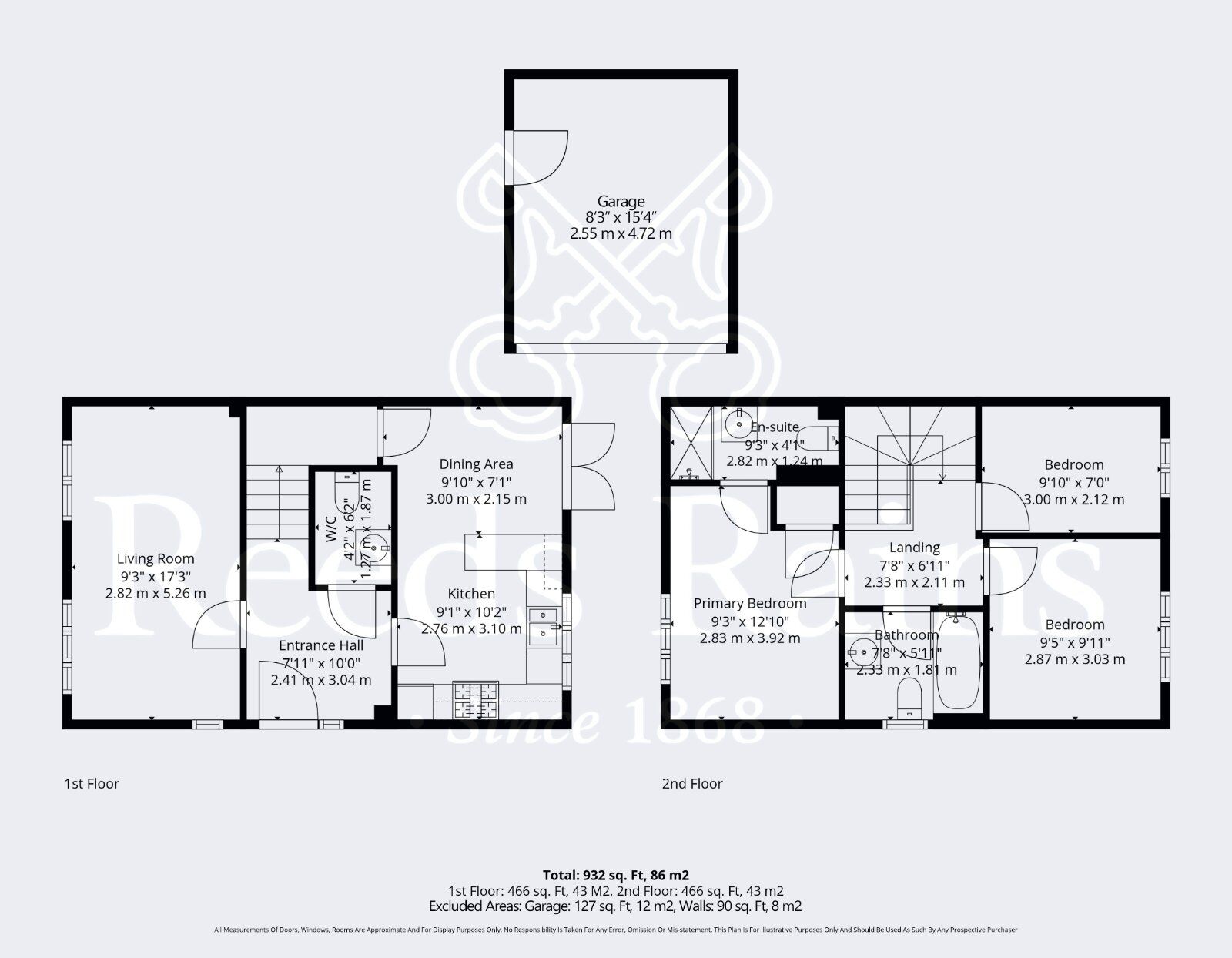 Floorplan of 3 bedroom Semi Detached House for sale, Pearwood Close, Evesham, Worcestershire, WR11