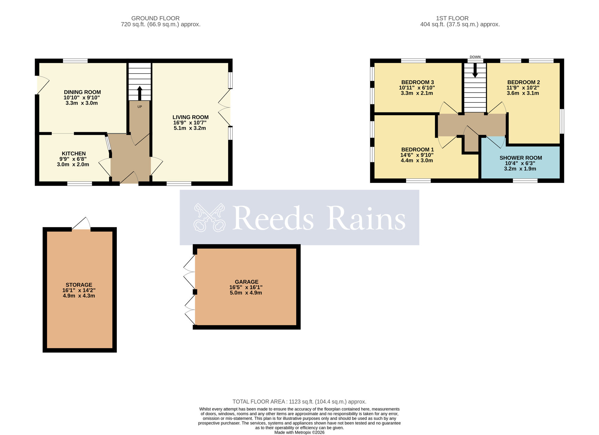 Floorplan of 3 bedroom Detached Property for sale, Mill Lane, Radford, Worcestershire, WR7