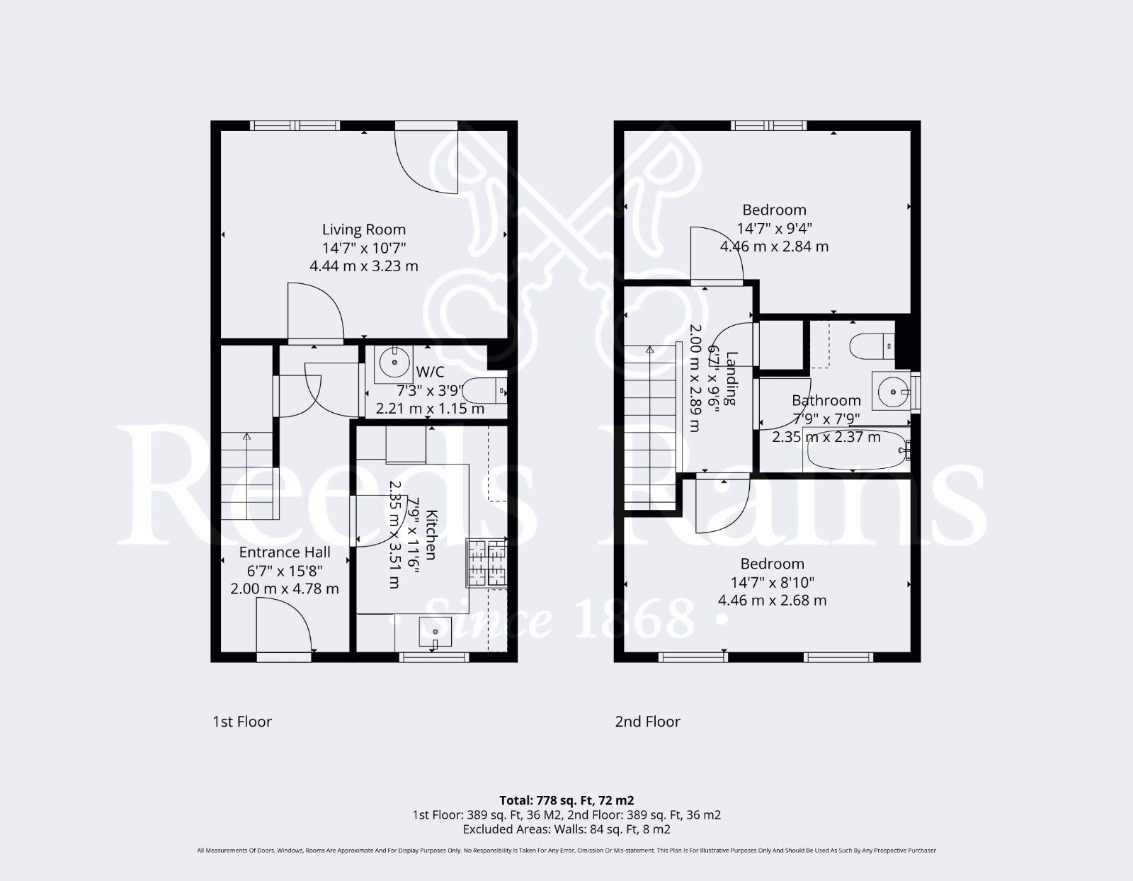 Floorplan of 2 bedroom Semi Detached House for sale, Ballard Way, Inkberrow, Worcestershire, WR7