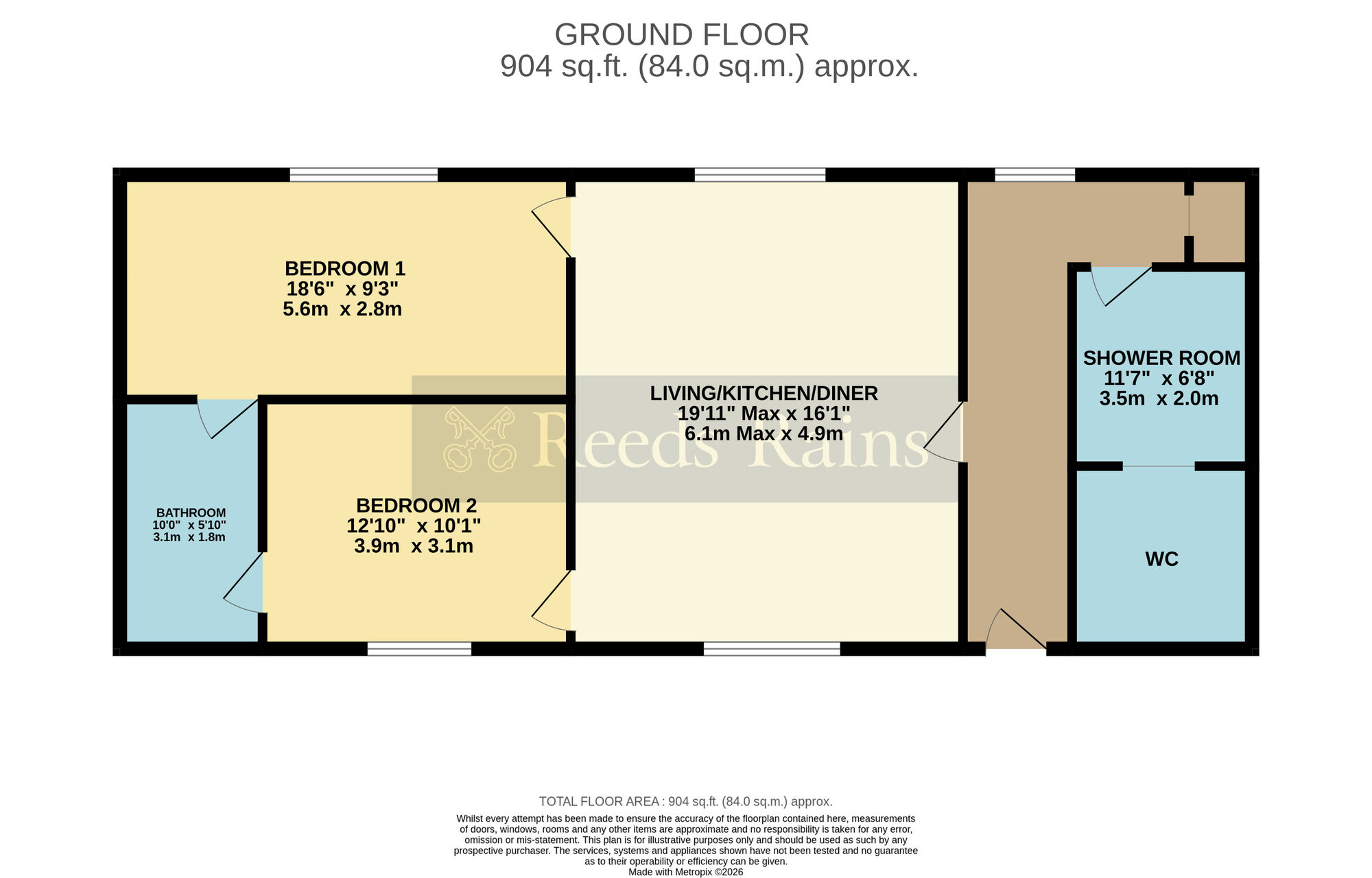 Floorplan of 2 bedroom Flat for sale, High Street, Evesham, Worcestershire, WR11