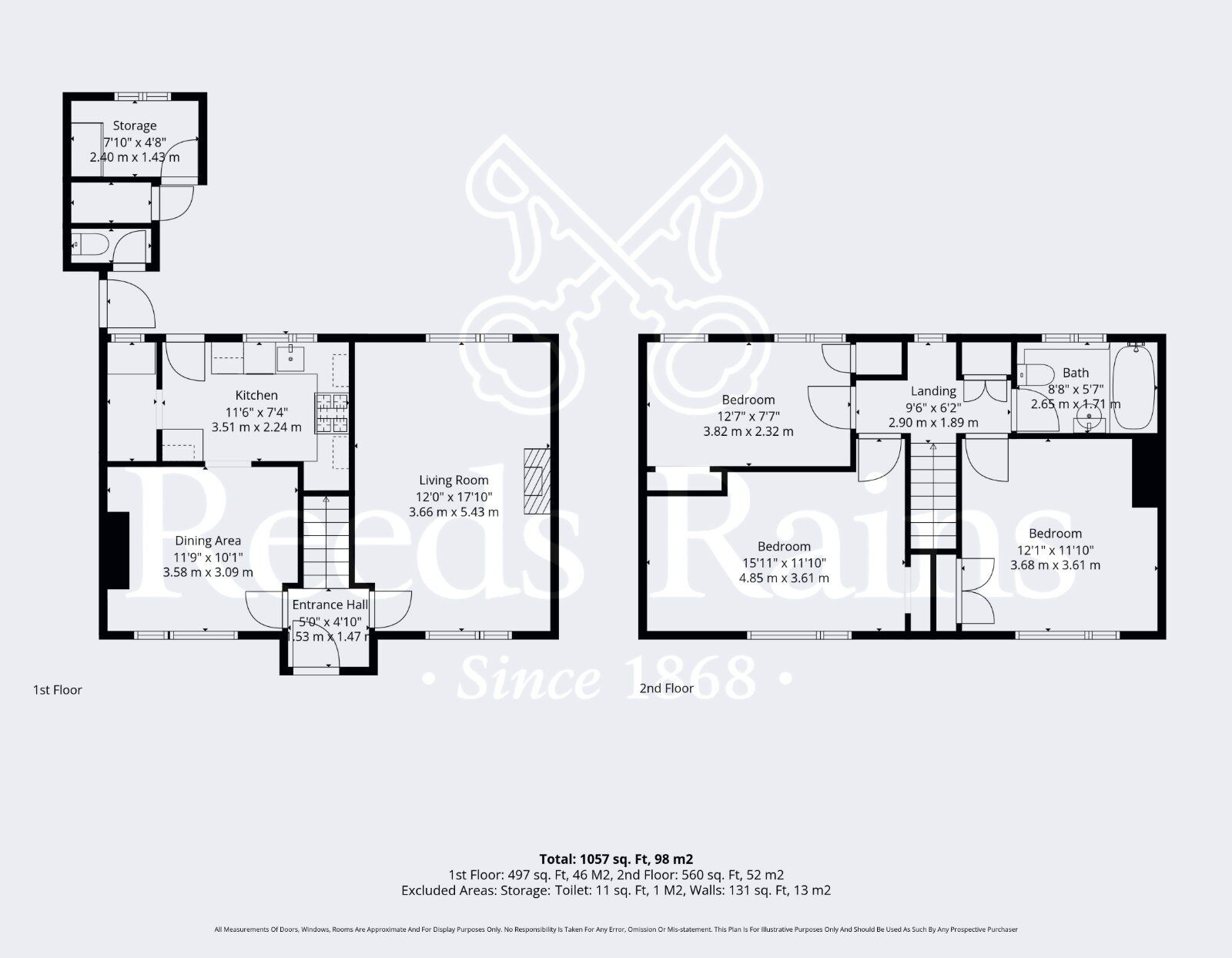 Floorplan of 3 bedroom Semi Detached House for sale, Abbey Road, Pershore, Worcestershire, WR10