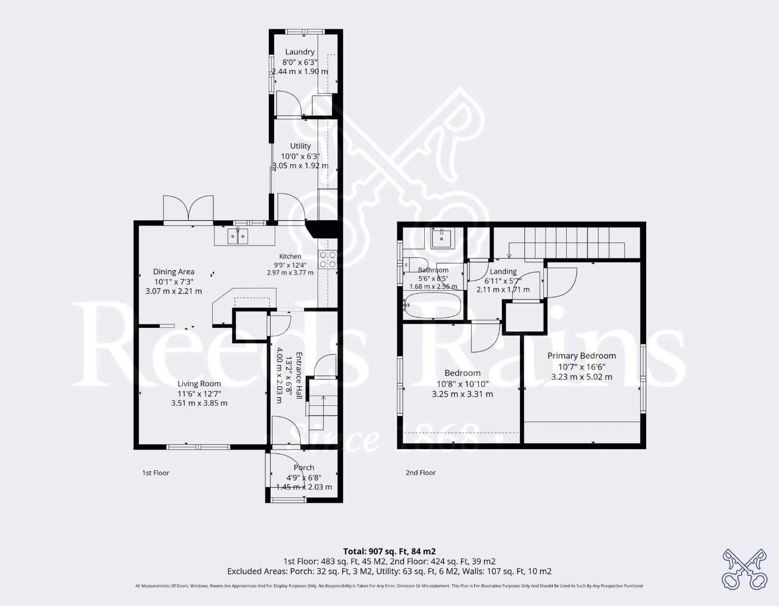 Floorplan of 2 bedroom Mid Terrace House for sale, Blossomfield Close, Evesham, Worcestershire, WR11