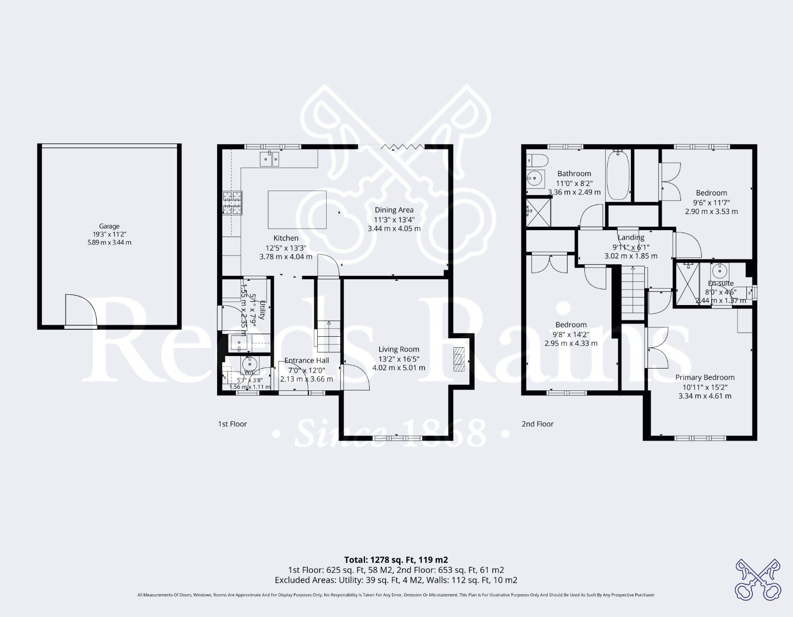 Floorplan of 3 bedroom Detached House for sale, Hilary Gardens, Blackminster, Worcestershire, WR11