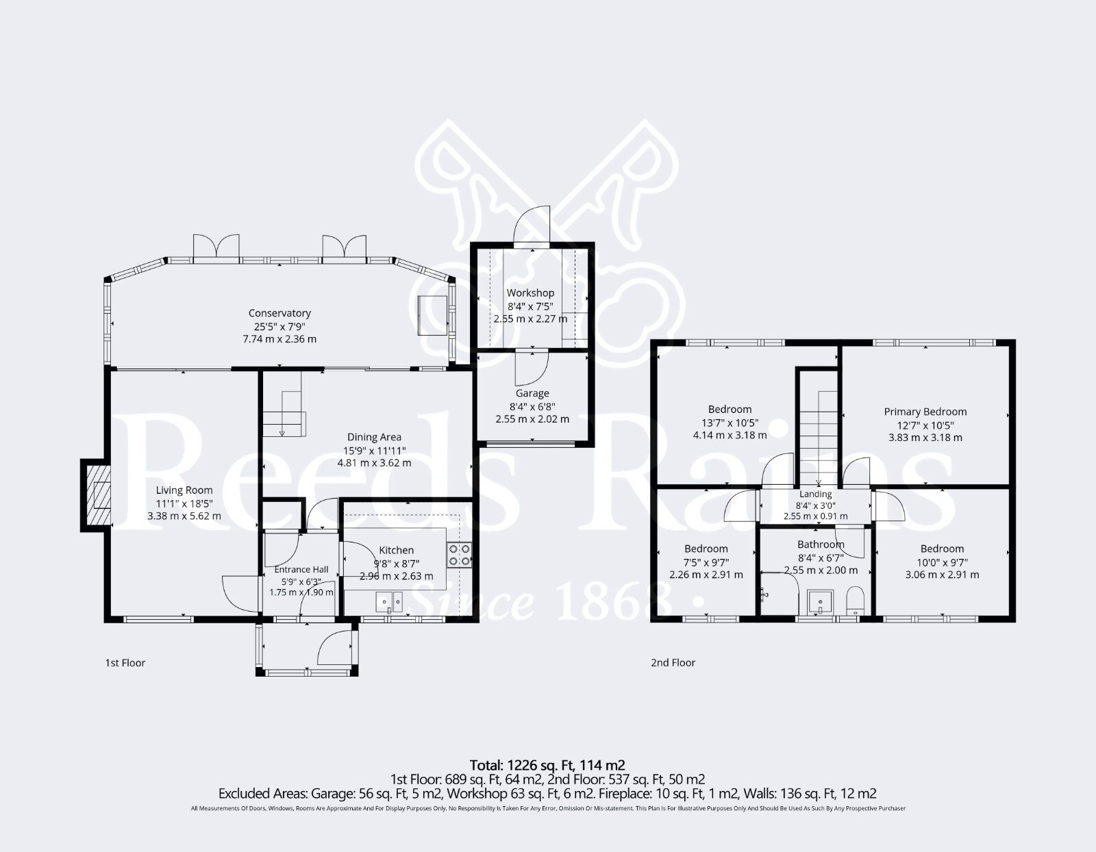 Floorplan of 4 bedroom Detached House for sale, Sycamore Avenue, Evesham, Worcestershire, WR11