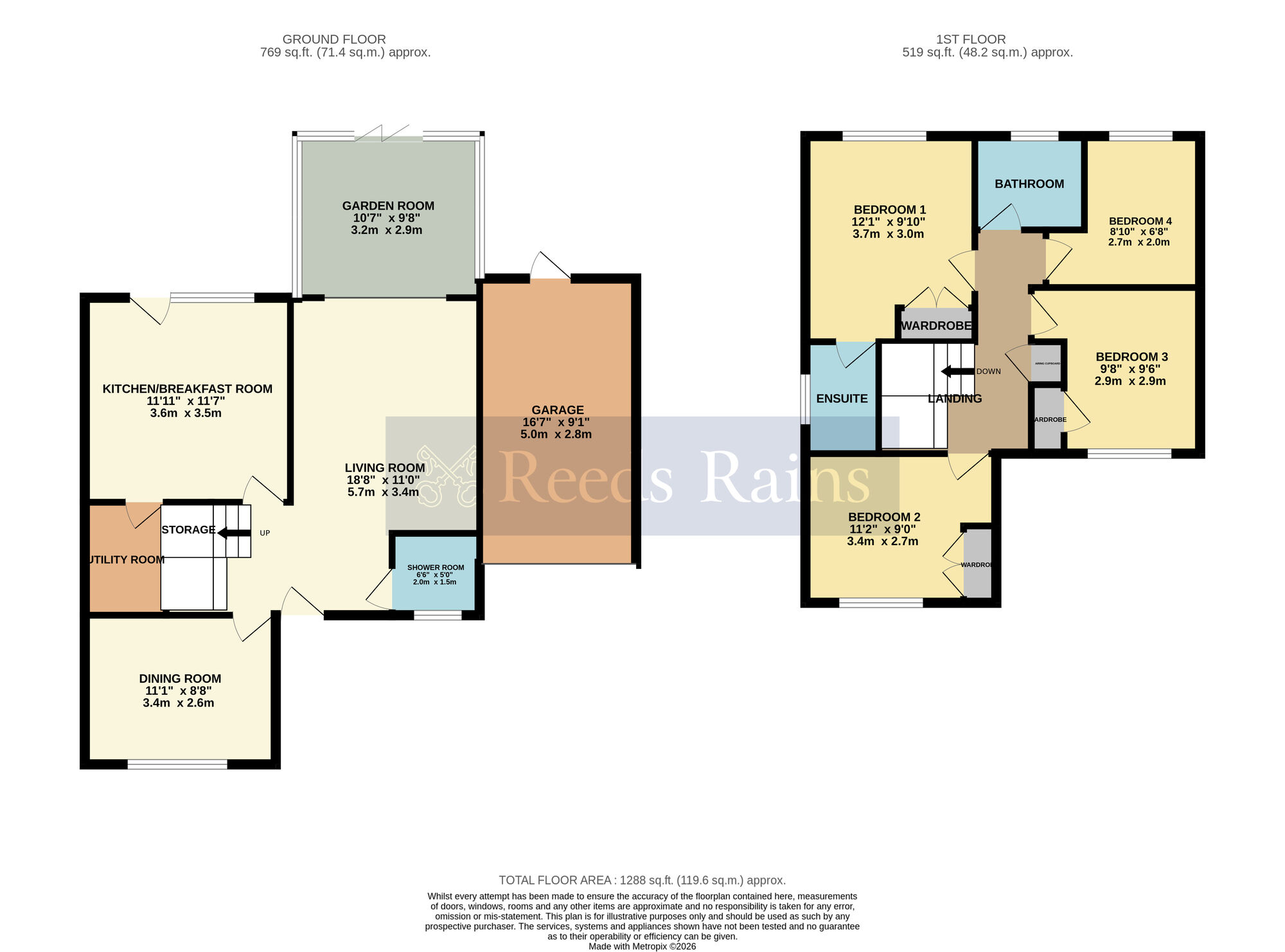 Floorplan of 4 bedroom Detached House for sale, Beach Close, Evesham, Worcestershire, WR11
