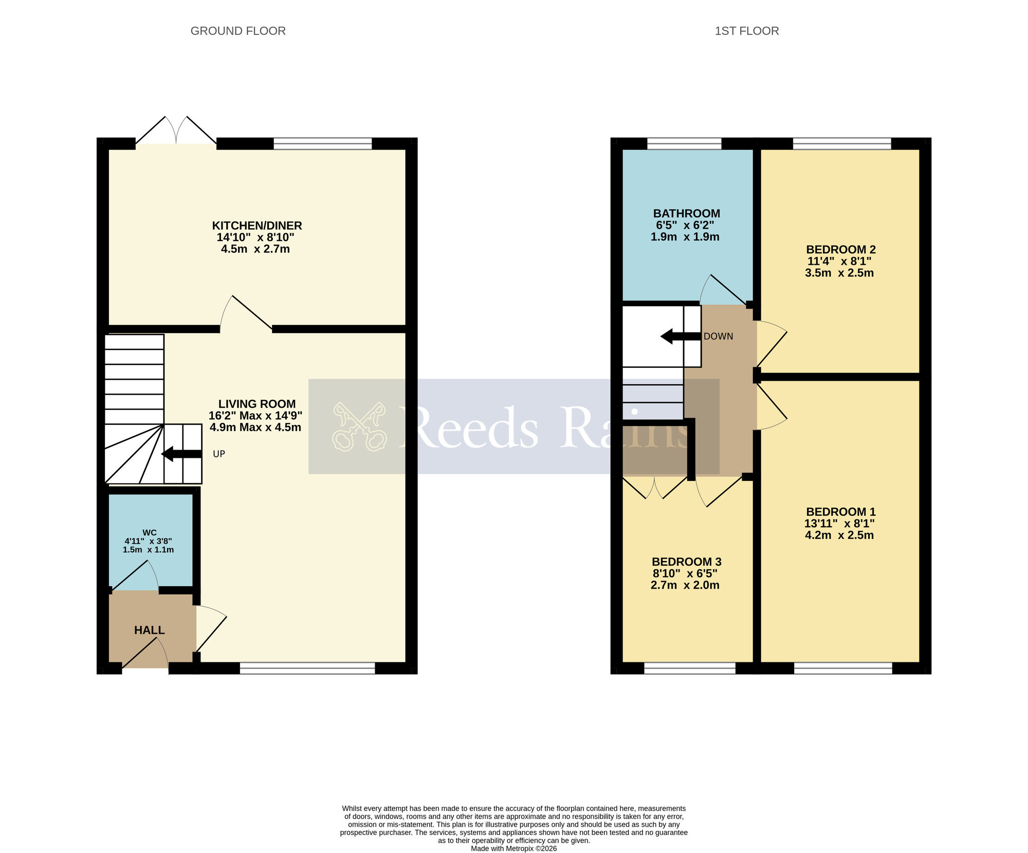 Floorplan of 3 bedroom Mid Terrace House for sale, Pippin Croft, Evesham, Worcestershire, WR11