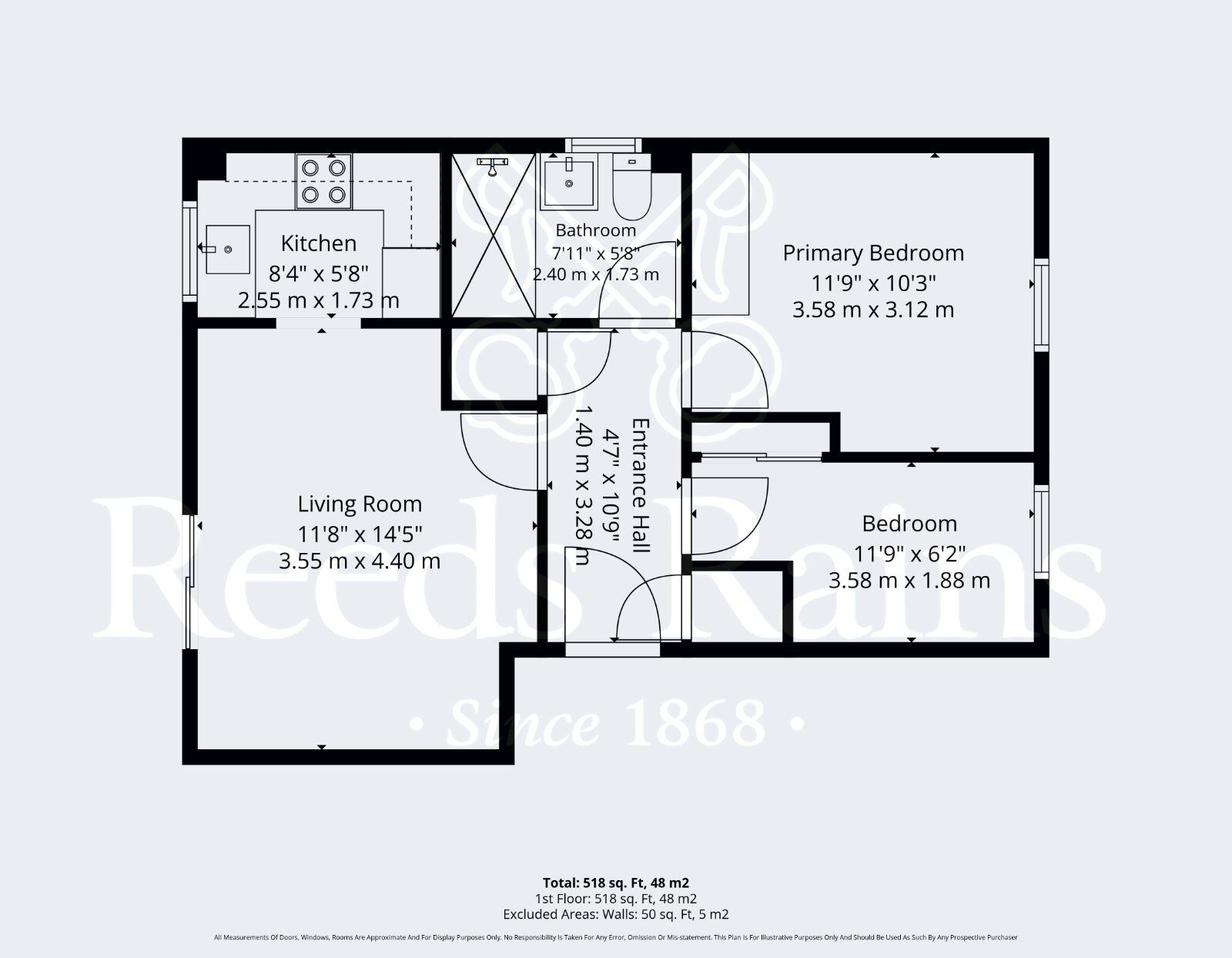 Floorplan of 2 bedroom Flat for sale, Mortimers Quay, Evesham, Worcestershire, WR11