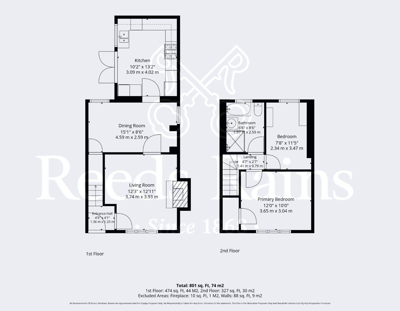 Floorplan of 2 bedroom End Terrace House for sale, Briar Close, Evesham, Worcestershire, WR11