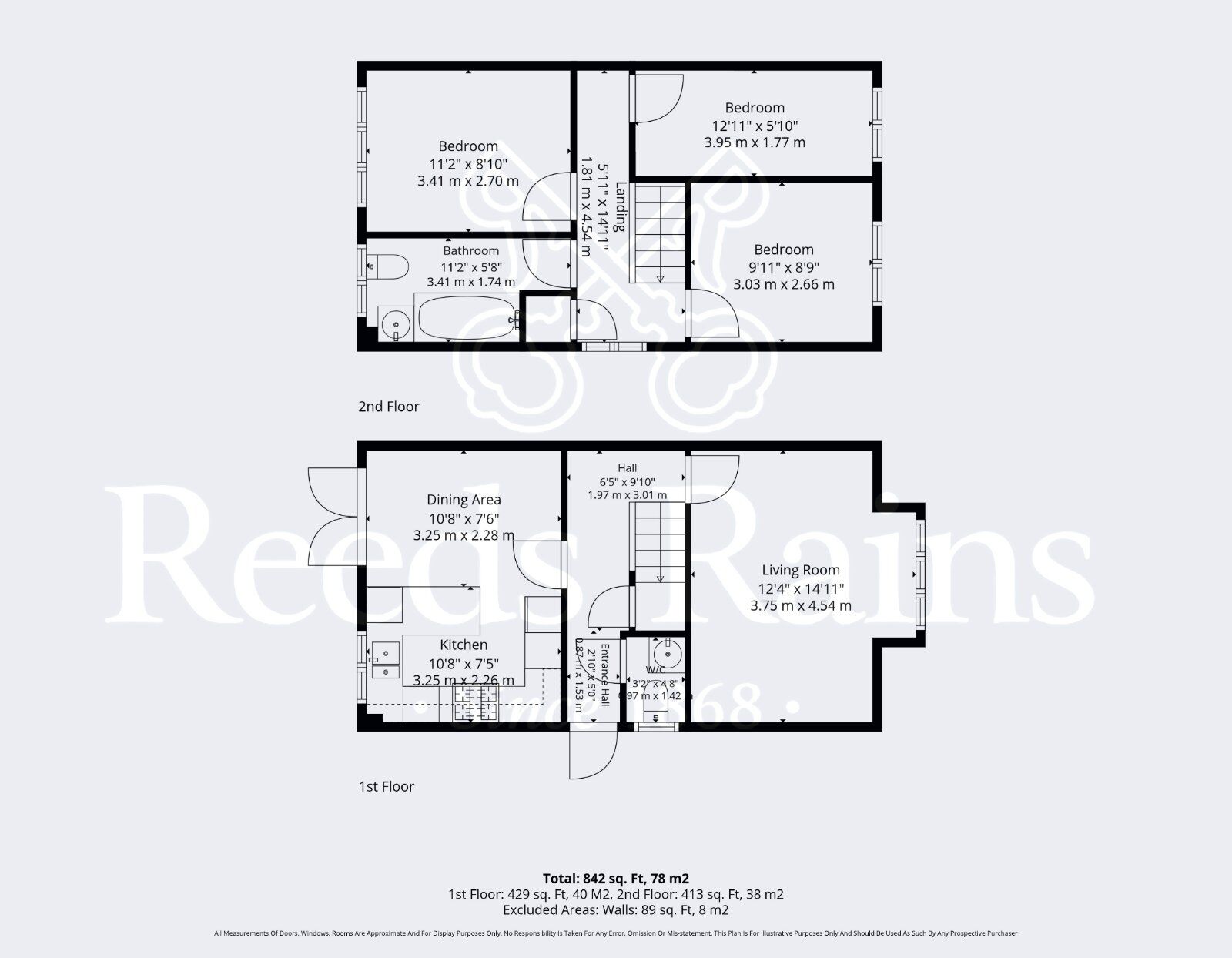 Floorplan of 3 bedroom Semi Detached House for sale, Lime Street, Evesham, Worcestershire, WR11