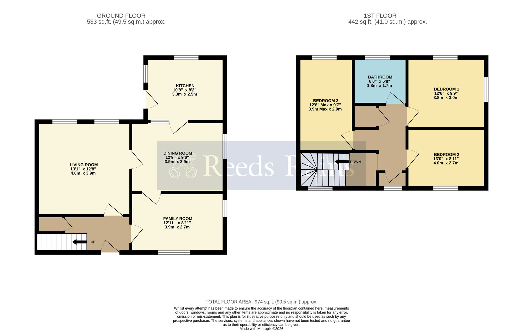 Floorplan of 3 bedroom Semi Detached House for sale, Station Road, South Littleton, Worcestershire, WR11