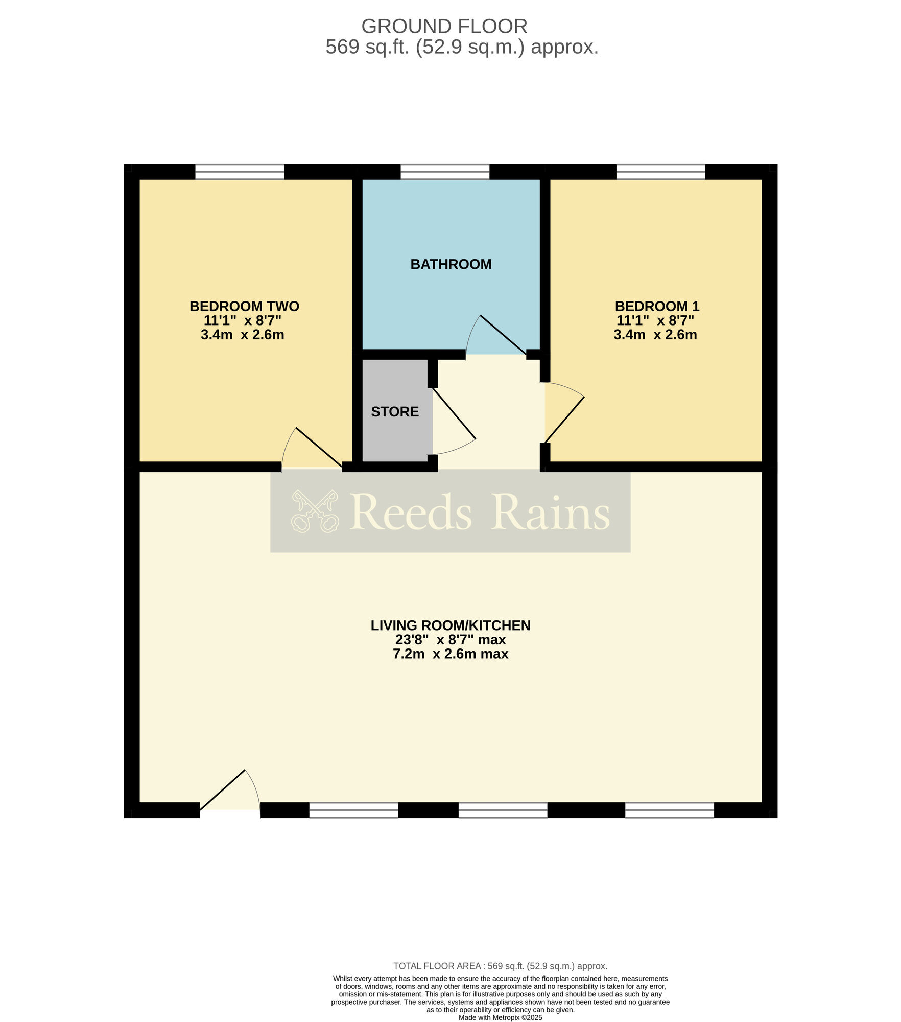 Floorplan of 2 bedroom Flat to rent, Lower Leys, Evesham, Worcestershire, WR11