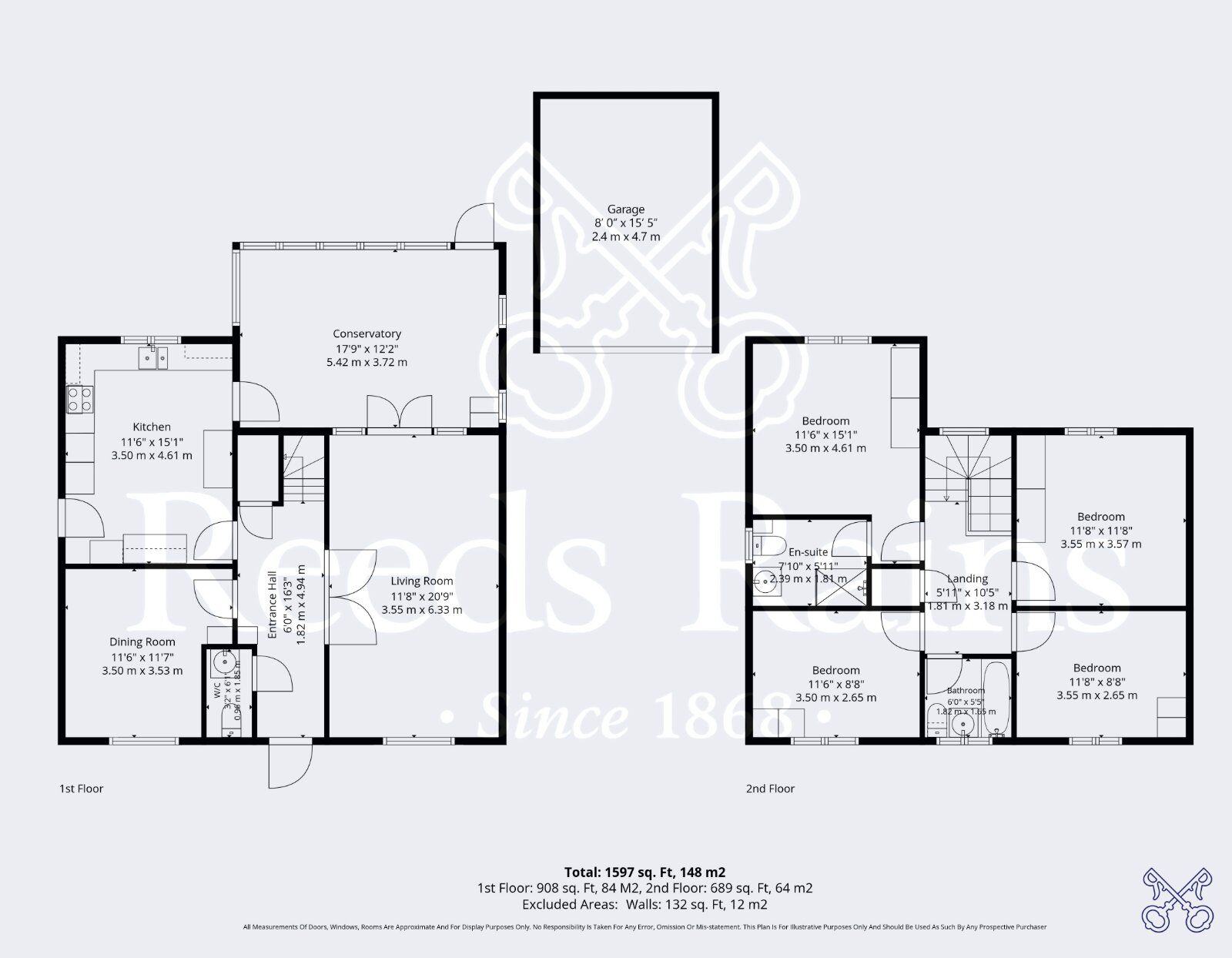 Floorplan of 4 bedroom Detached House for sale, Hollyhocks Close, Evesham, Worcestershire, WR11