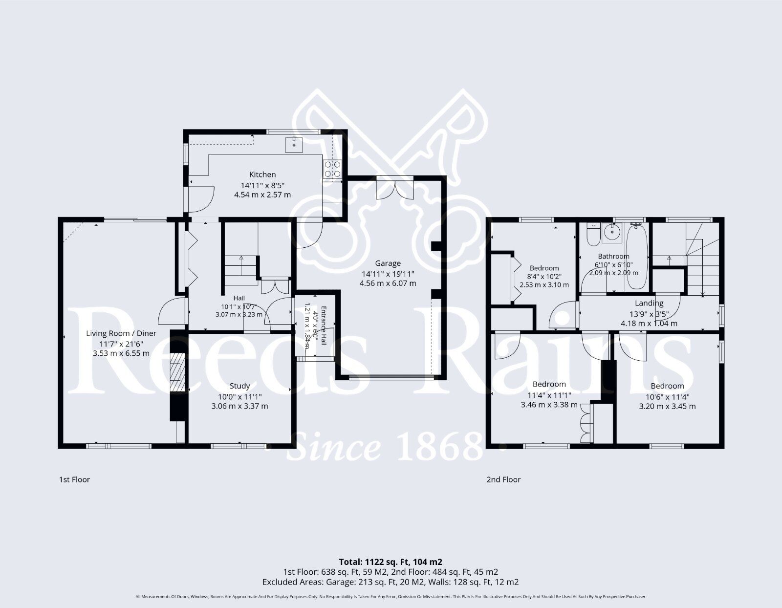 Floorplan of 3 bedroom Semi Detached House for sale, Churchill Road, Sedgeberrow, Worcestershire, WR11