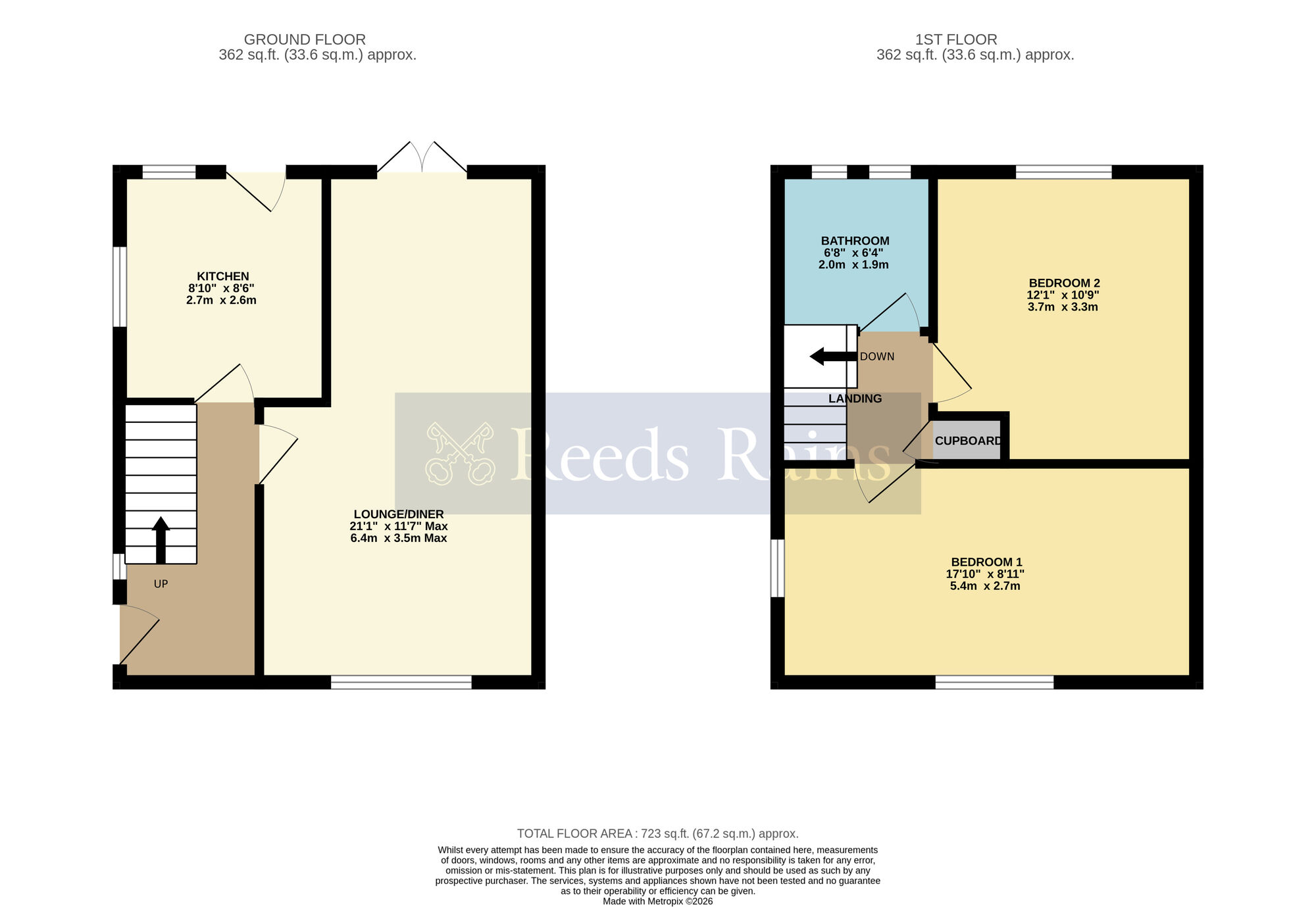 Floorplan of 2 bedroom Semi Detached House for sale, Courtiers Drive, Bishops Cleeve, Gloucestershire, GL52