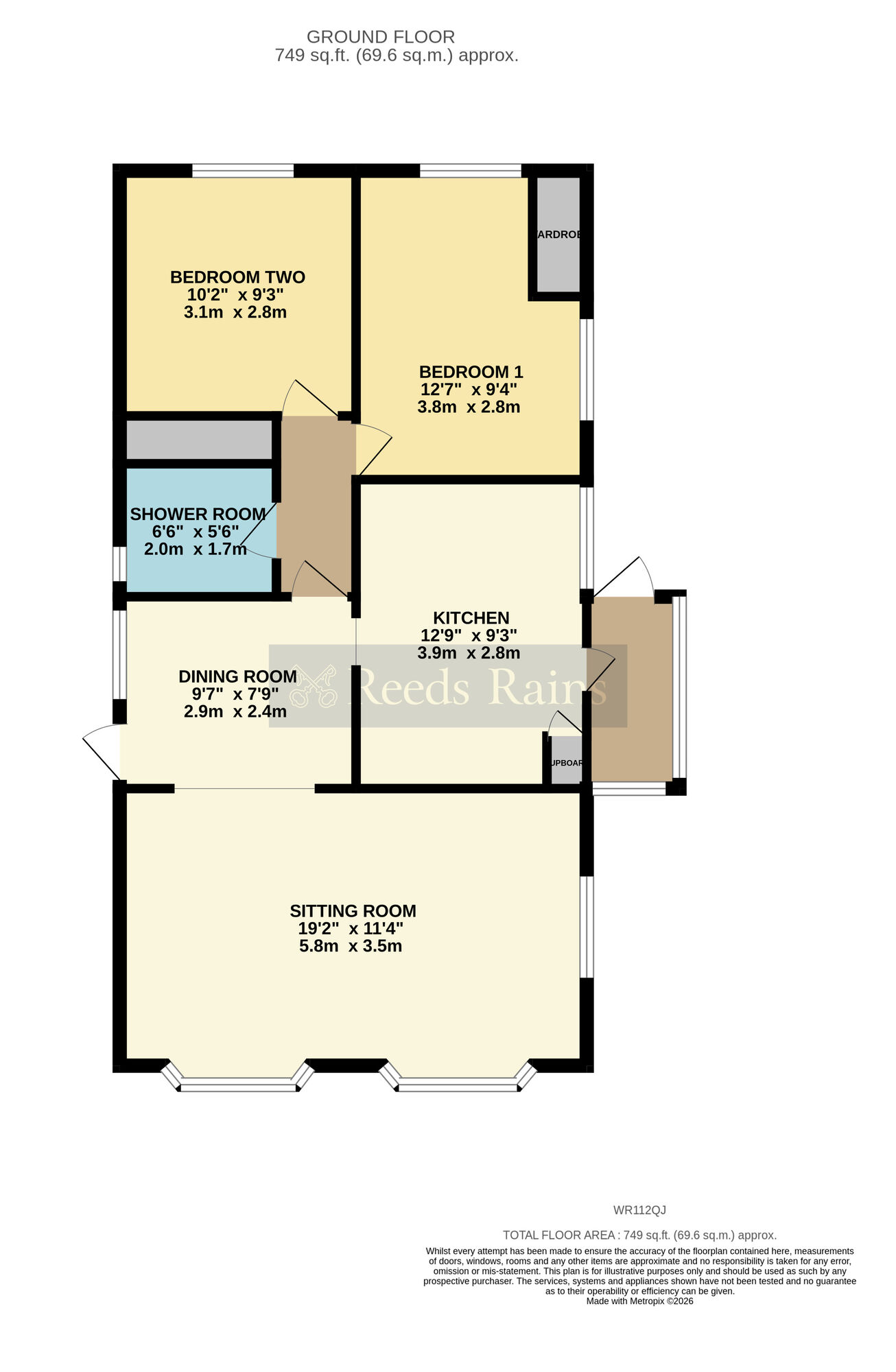 Floorplan of 2 bedroom Detached Property for sale, Parklands, Evesham, Worcestershire, WR11