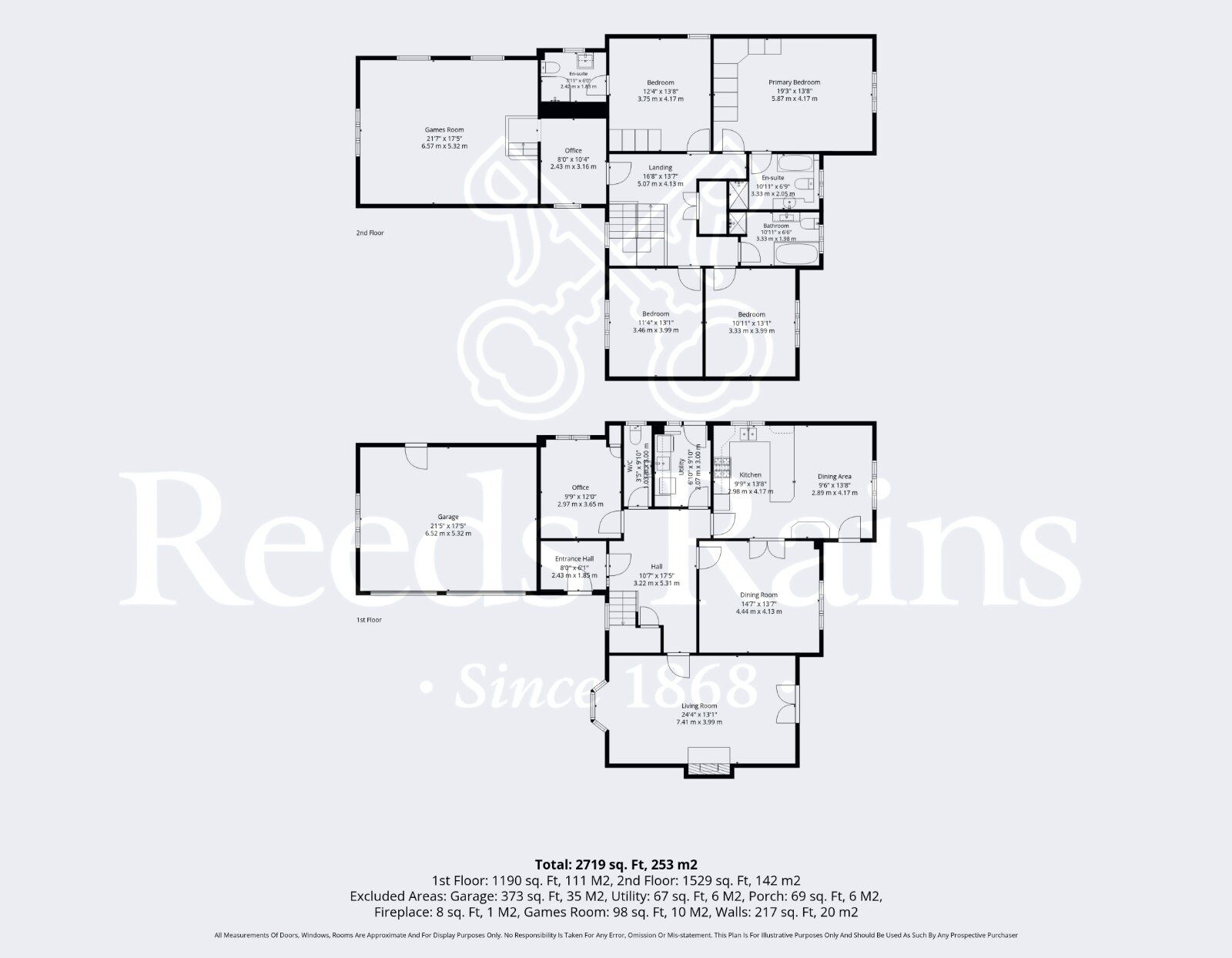Floorplan of 5 bedroom Detached House for sale, Stratford Road, Harvington, Worcestershire, WR11