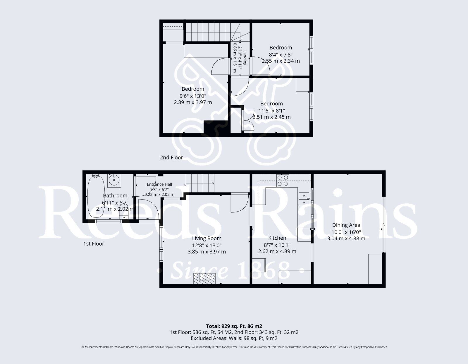 Floorplan of 3 bedroom Mid Terrace House for sale, School Lane, Middle Littleton, Worcestershire, WR11