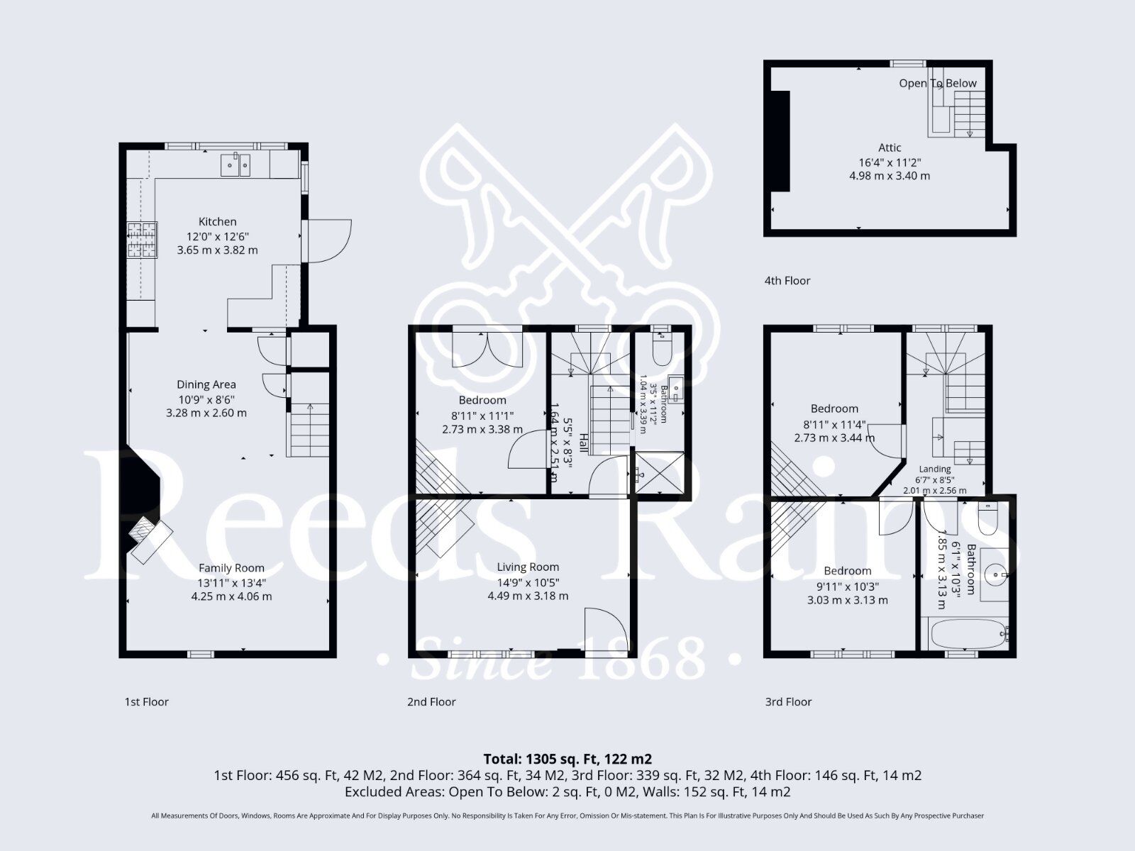 Floorplan of 3 bedroom Mid Terrace House for sale, Common Road, Evesham, Worcestershire, WR11