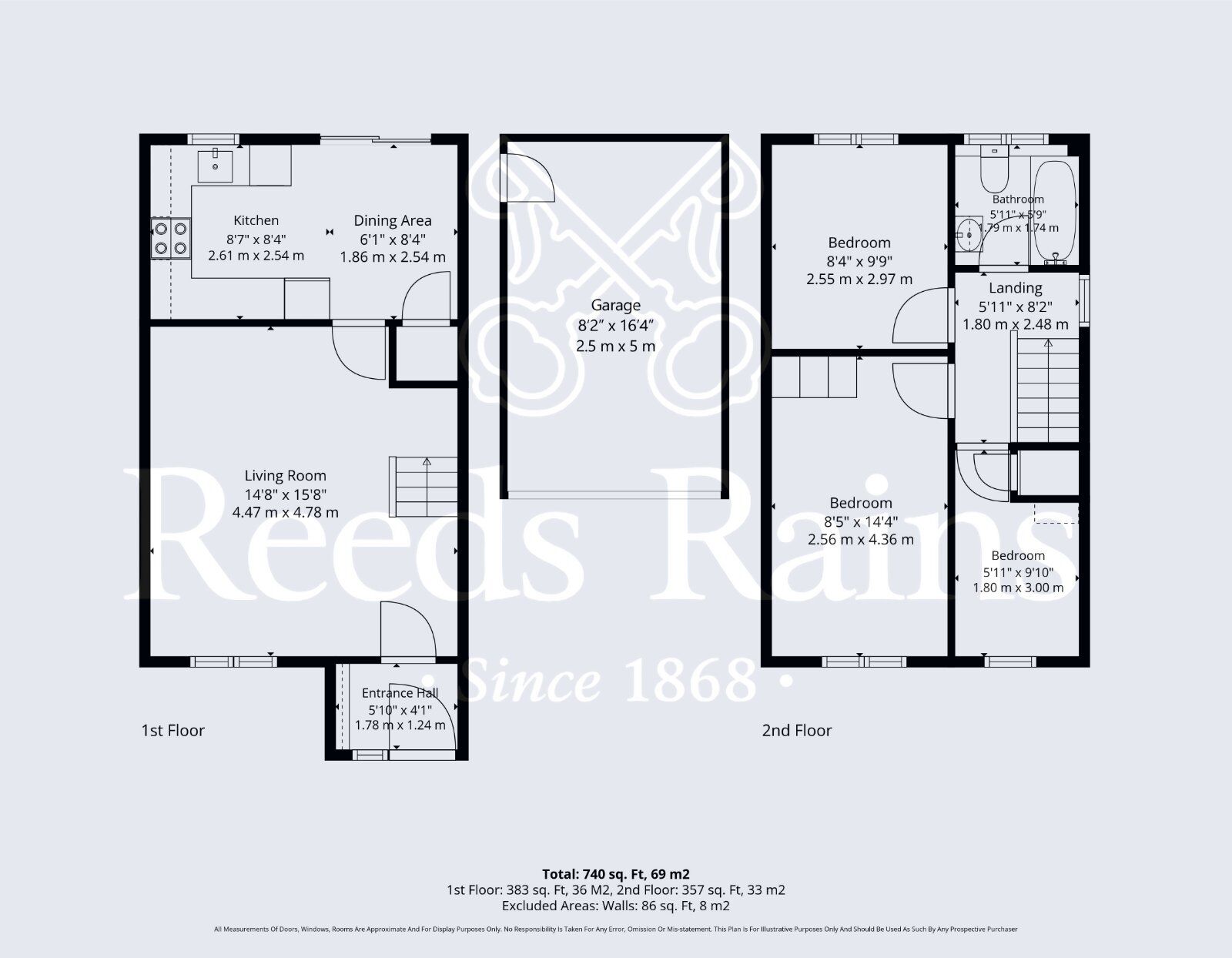Floorplan of 3 bedroom Semi Detached House for sale, Jasmine Walk, Evesham, Worcestershire, WR11