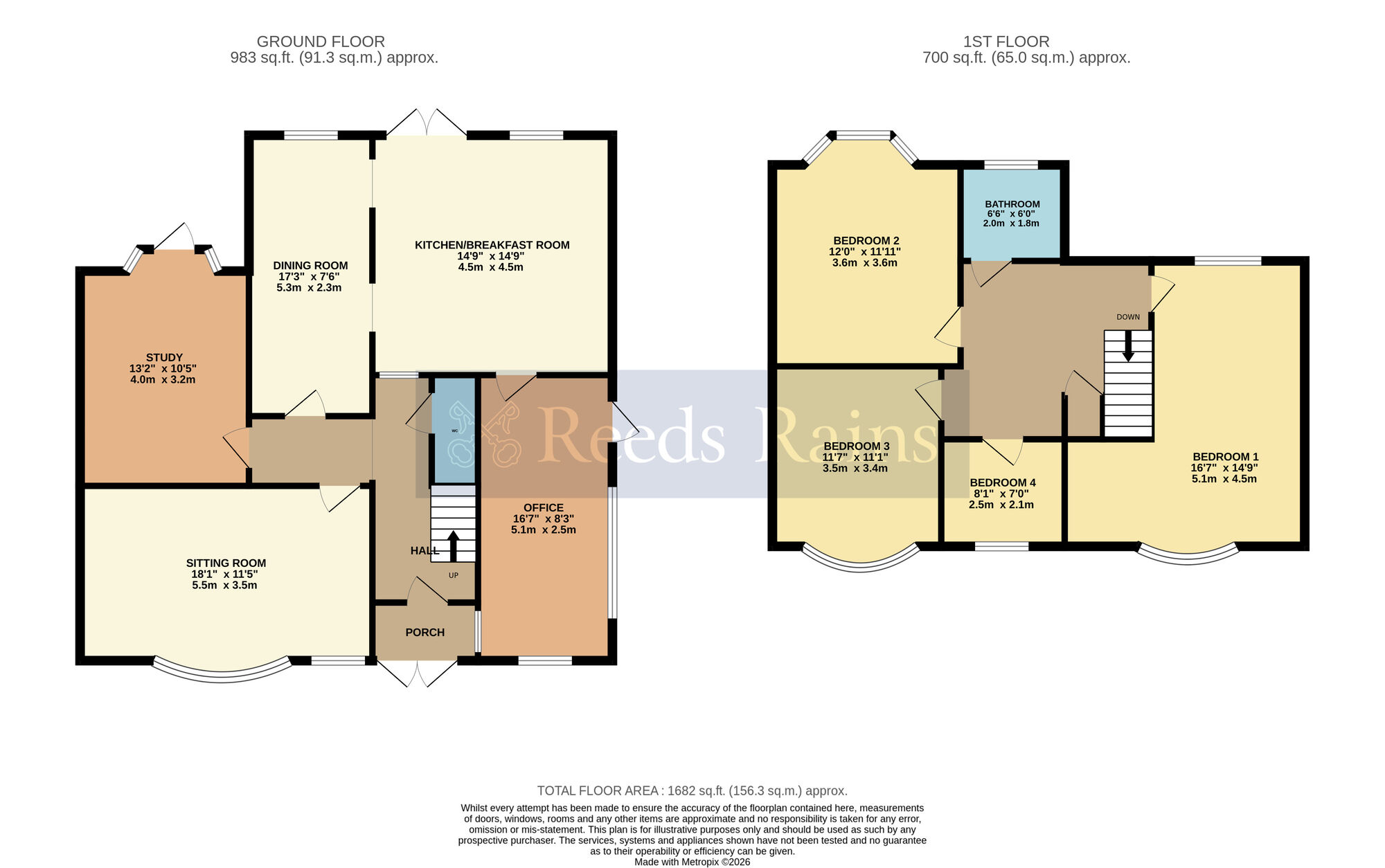 Floorplan of 4 bedroom Semi Detached House for sale, Evesham Road, Broadway, Worcestershire, WR12
