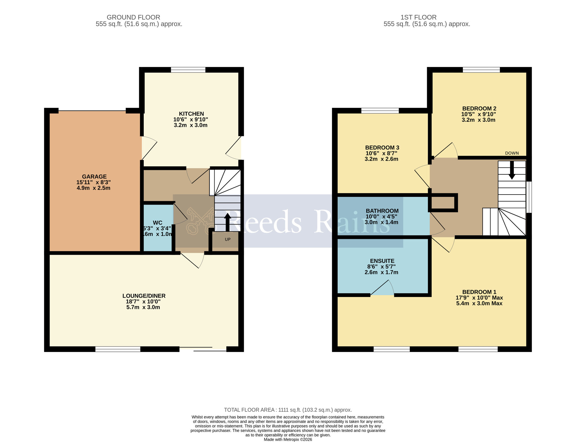 Floorplan of 3 bedroom Semi Detached House for sale, The Squires, Blackminster, Worcestershire, WR11