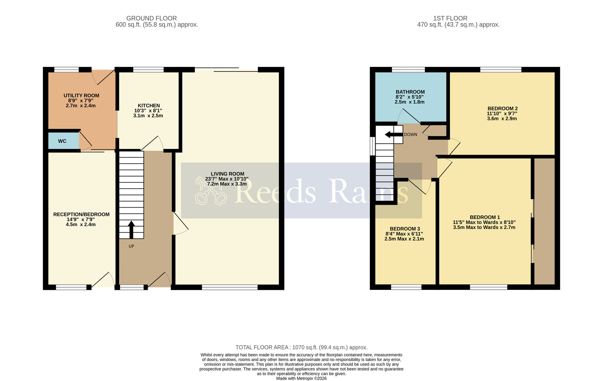 Floorplan of 3 bedroom Semi Detached House for sale, The Pleck, Inkberrow, Worcestershire, WR7