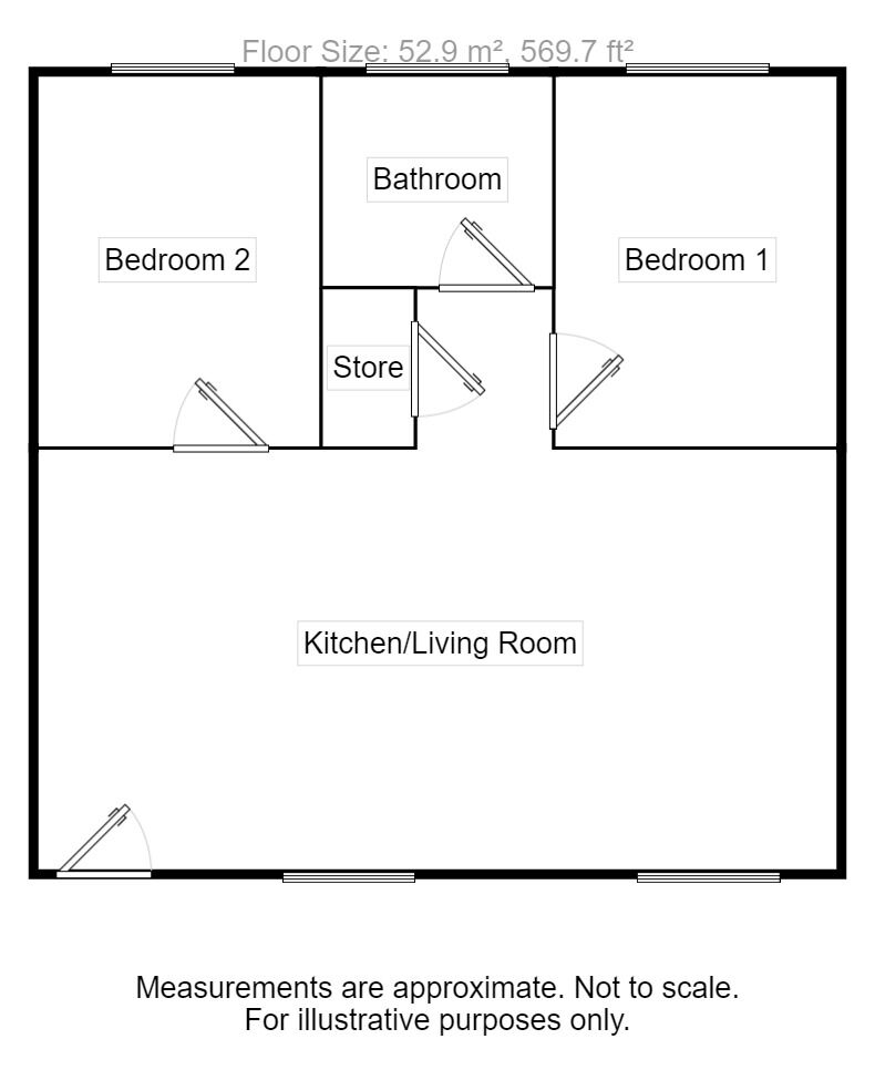 Floorplan of 2 bedroom Flat for sale, Lower Leys, Evesham, Worcestershire, WR11