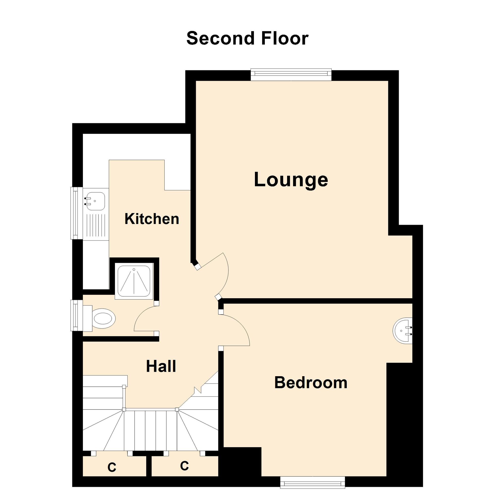 Floorplan of 1 bedroom  Flat for sale, Beachborough Road, Folkestone, Kent, CT19