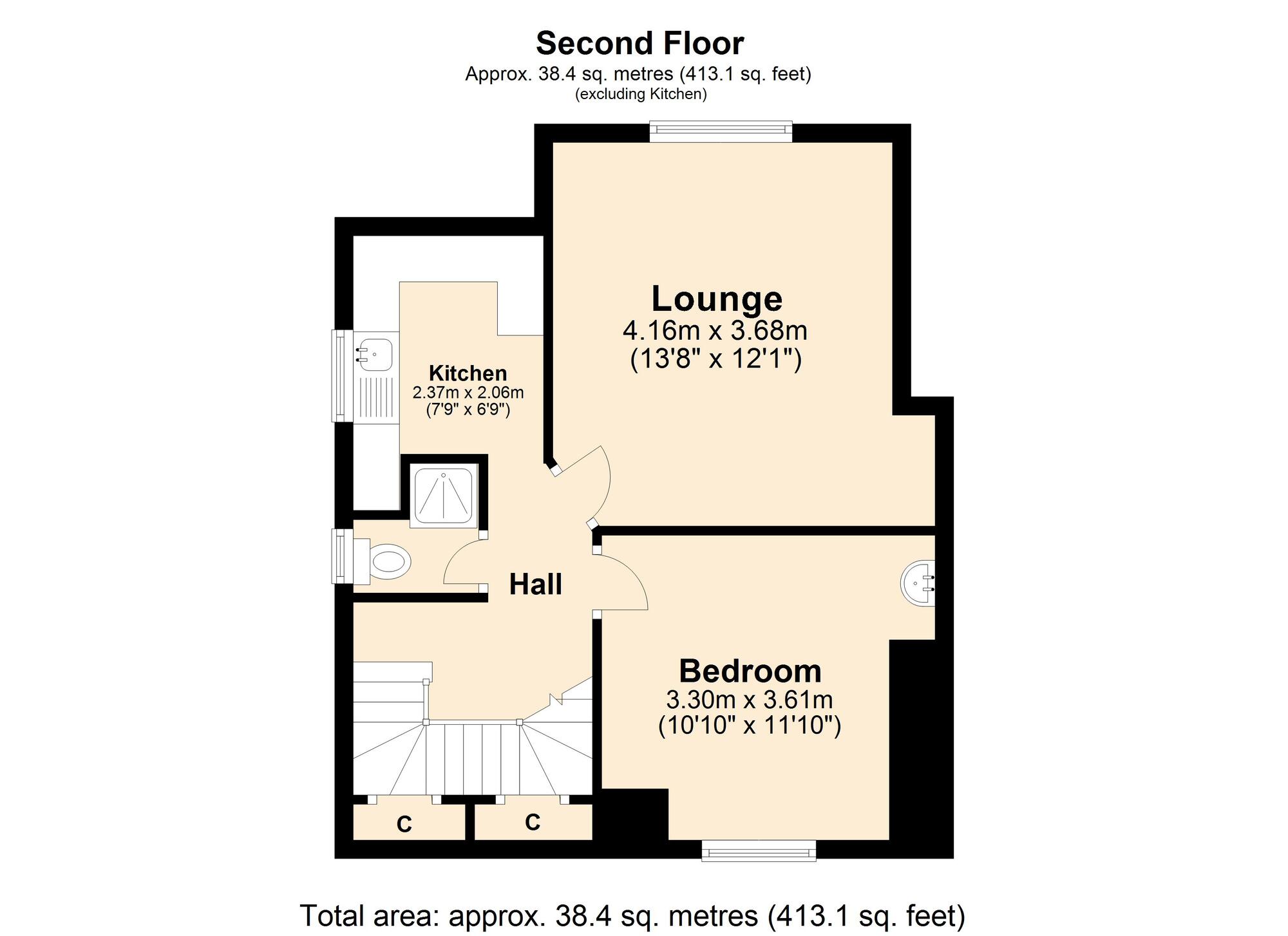 Floorplan of 1 bedroom Flat for sale, Beachborough Road, Folkestone, Kent, CT19