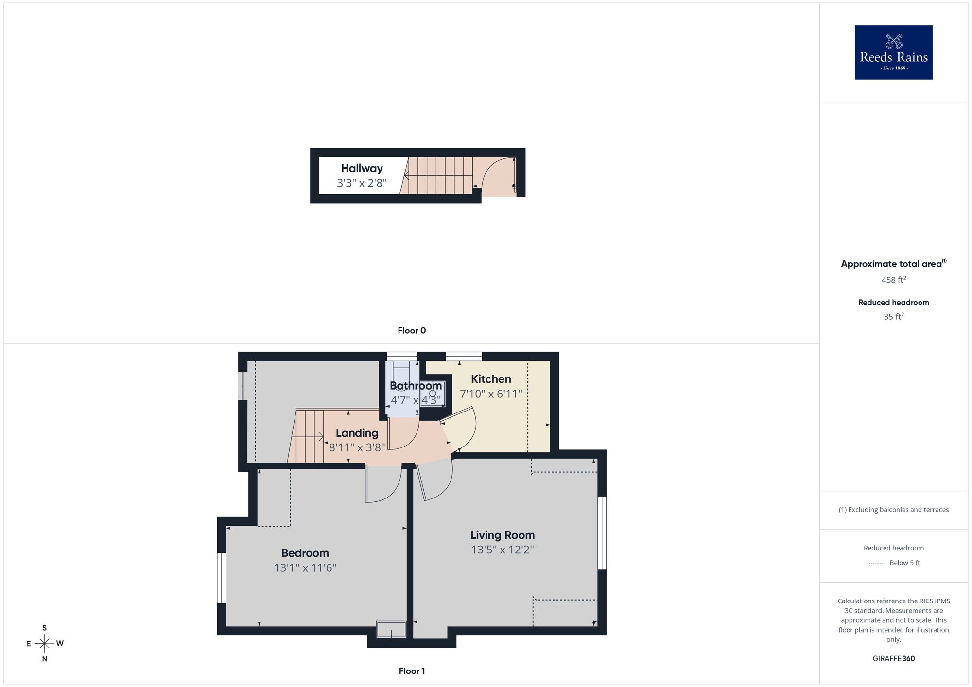 Floorplan of 1 bedroom Flat for sale, Beachborough Road, Folkestone, Kent, CT19