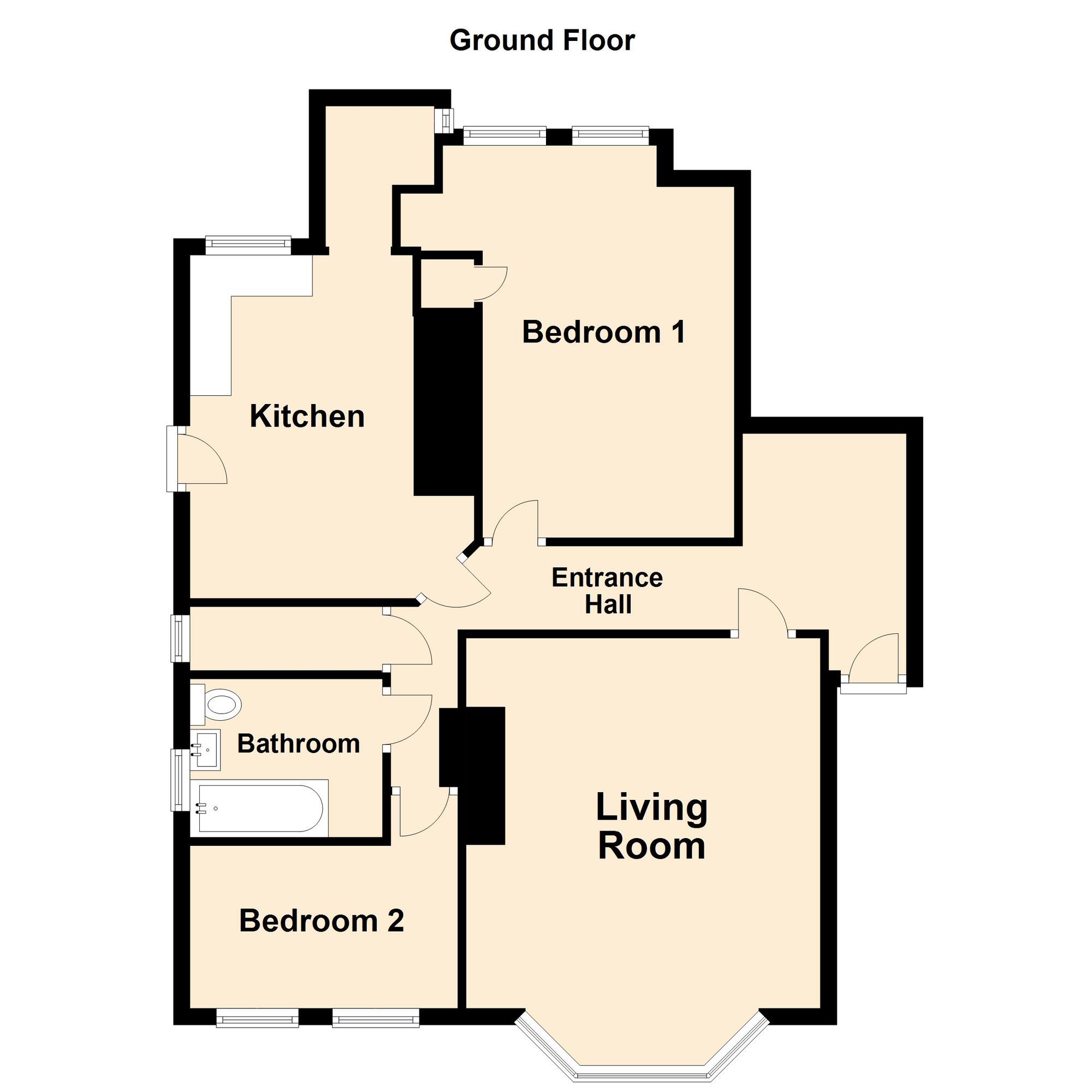 Floorplan of 2 bedroom  Flat for sale, Julian Road, Folkestone, Kent, CT19