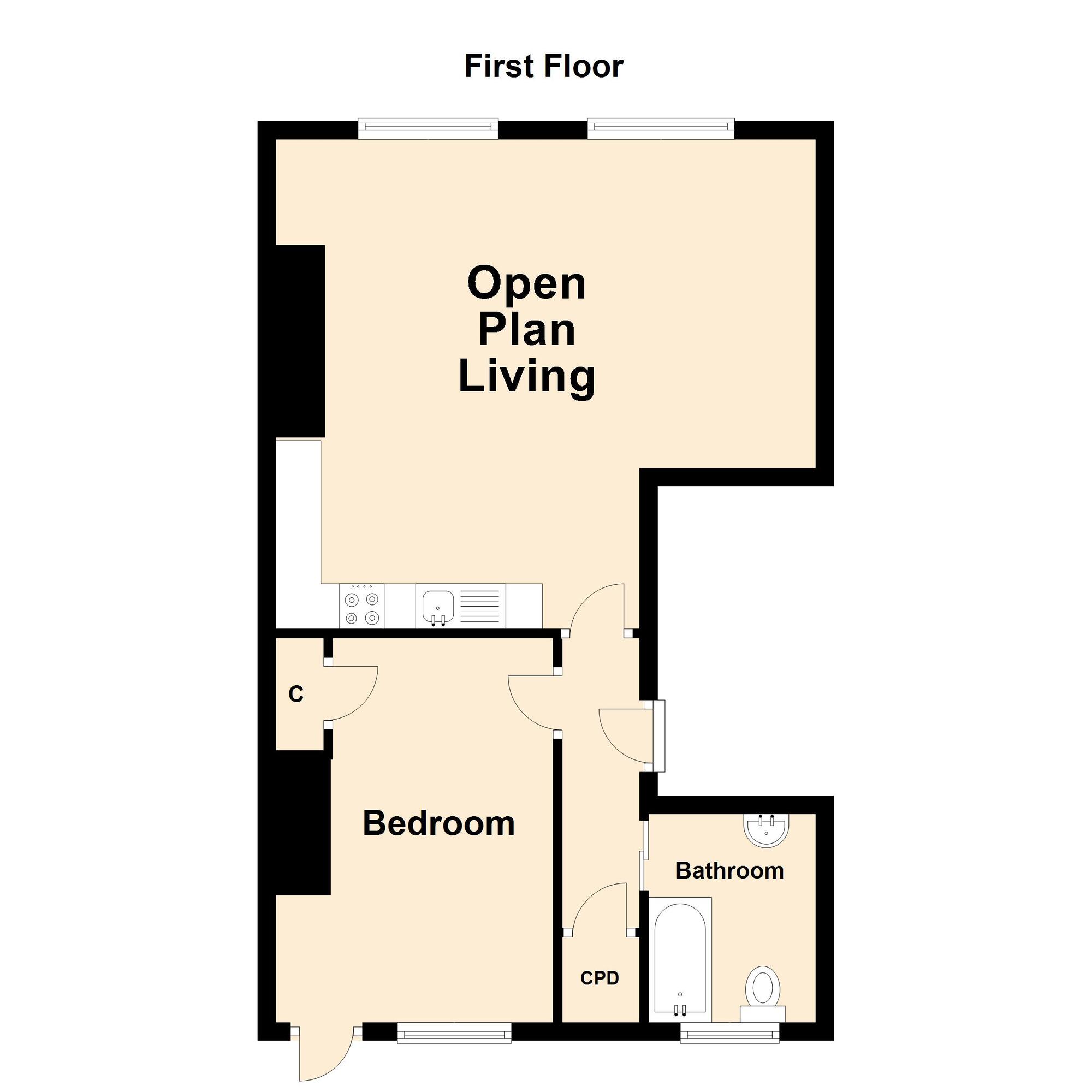 Floorplan of 1 bedroom  Flat for sale, Sandgate Esplanade, Sandgate, Kent, CT20