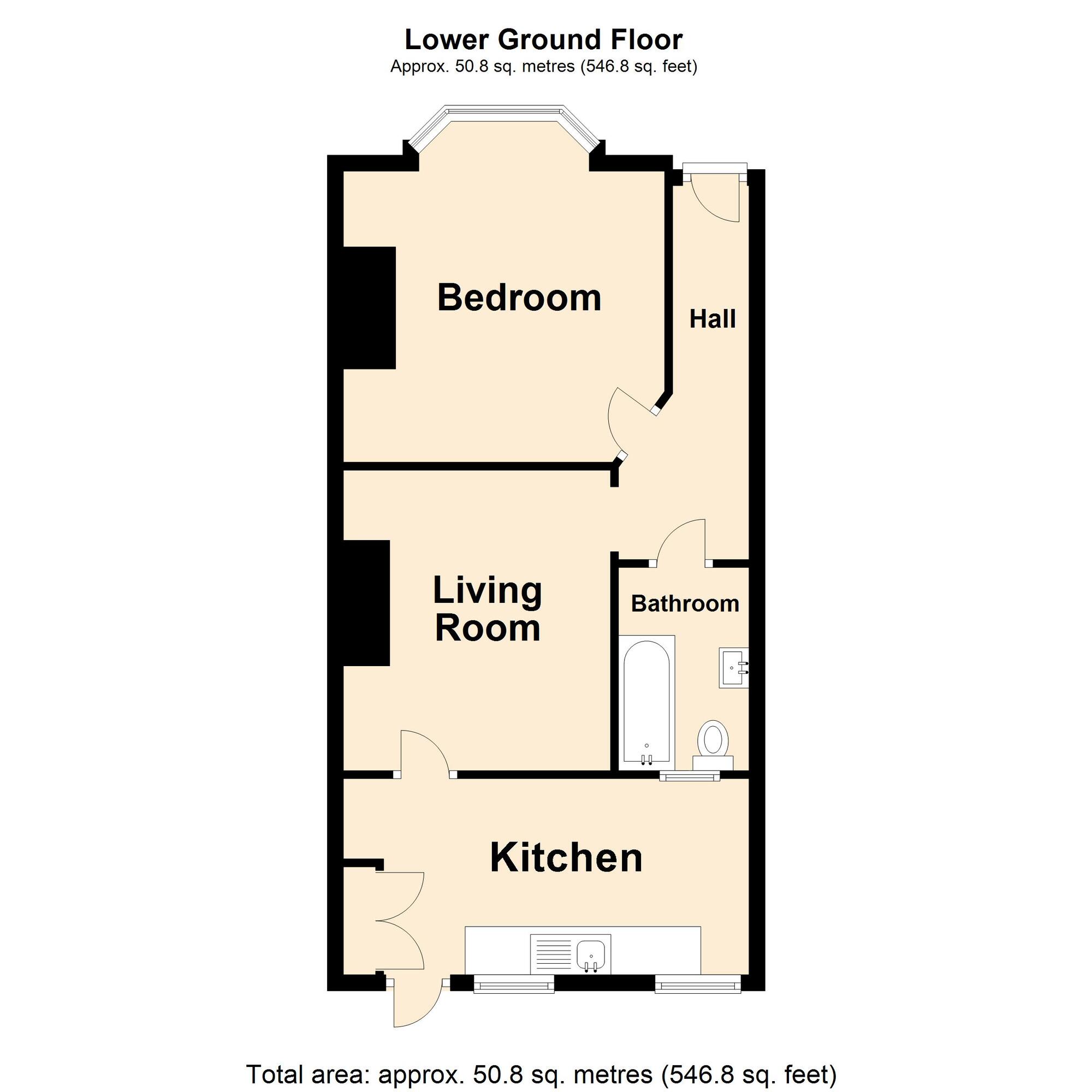 Floorplan of 1 bedroom  Flat for sale, St. Michaels Street, Folkestone, Kent, CT20