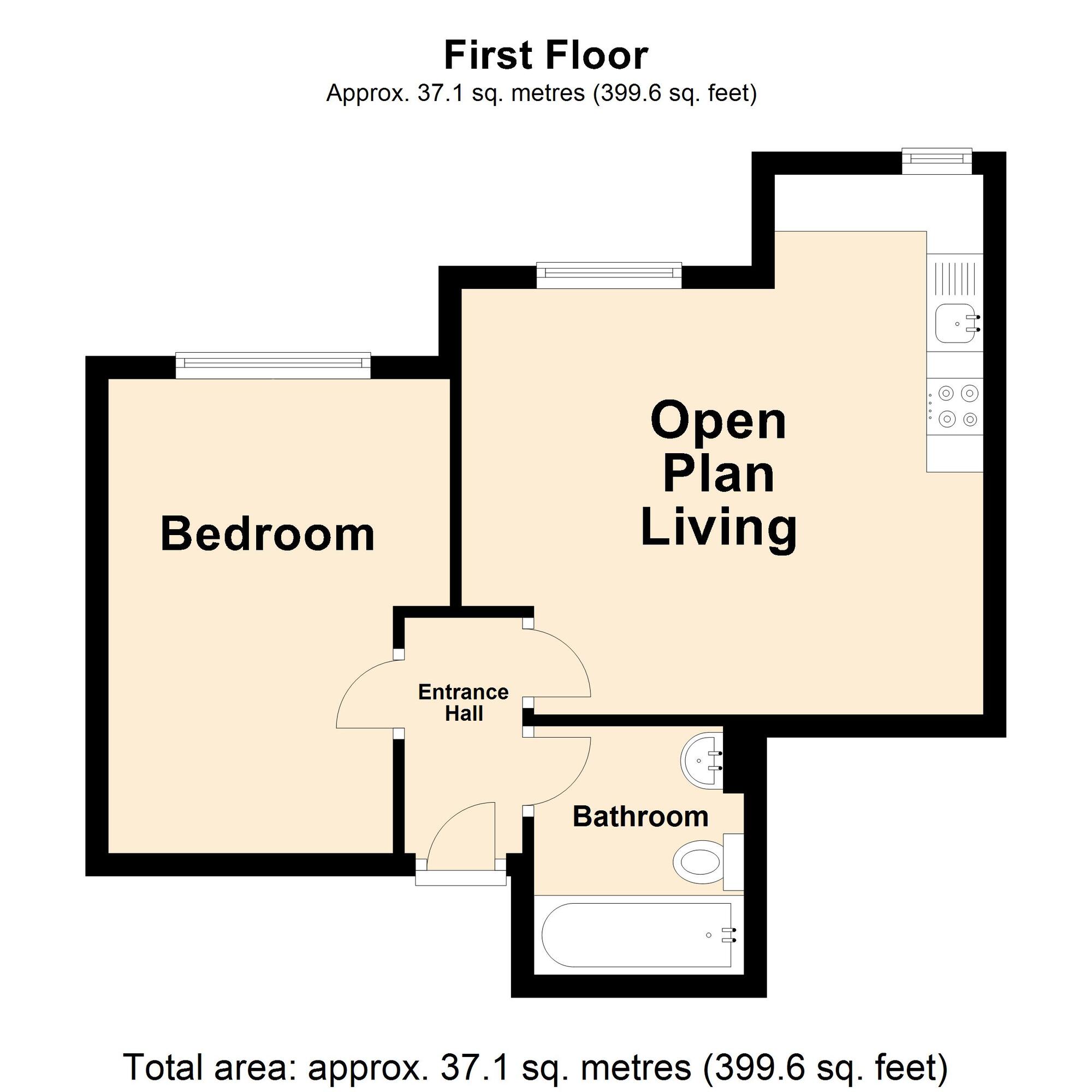 Floorplan of 1 bedroom  Flat for sale, Harvey Street, Folkestone, Kent, CT20