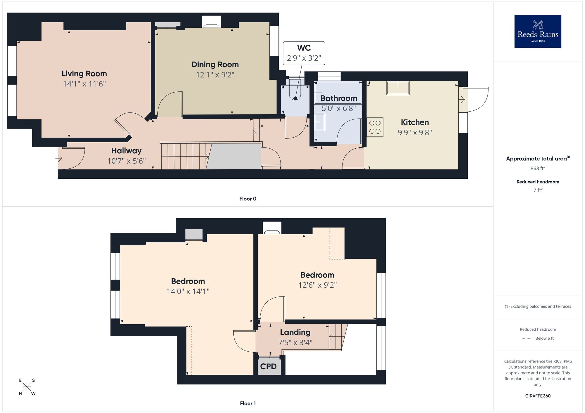 Floorplan of 2 bedroom Flat for sale, Canterbury Road, Folkestone, Kent, CT19