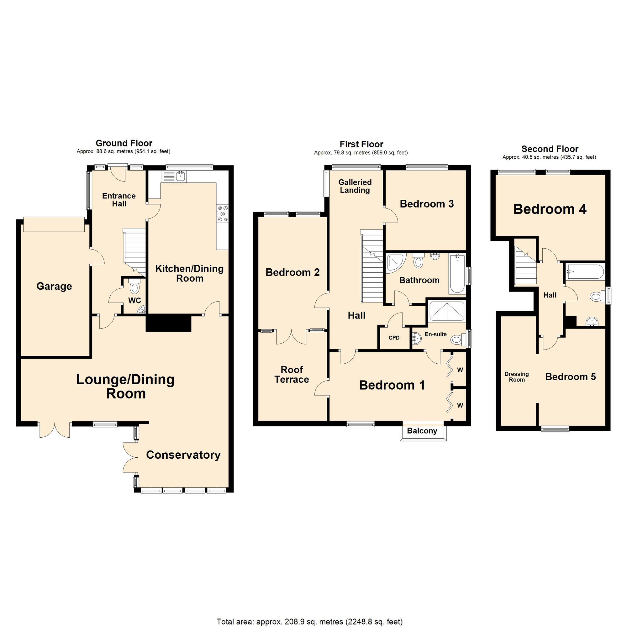 Floorplan of 5 bedroom Detached House for sale, Paxton Avenue, Hawkinge, Kent, CT18