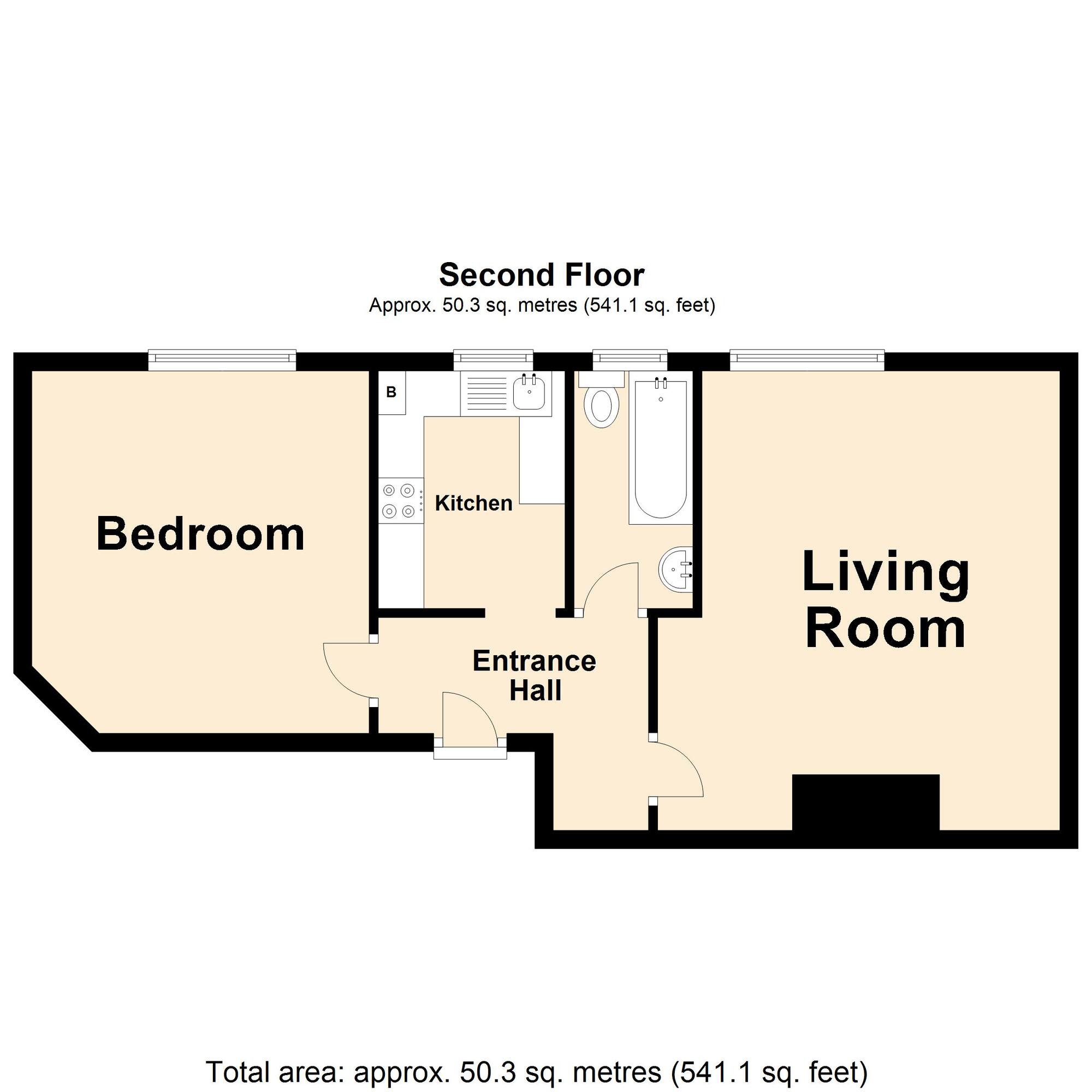 Floorplan of 1 bedroom  Flat for sale, The Bayle, Folkestone, Kent, CT20