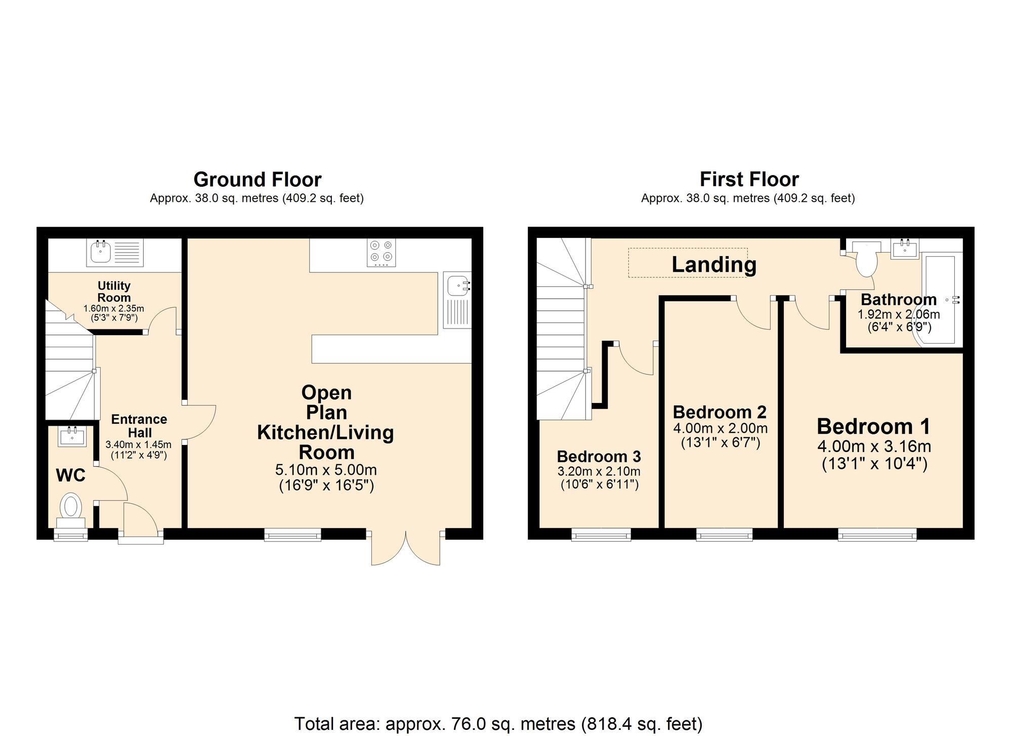 Floorplan of 3 bedroom Mid Terrace House for sale, Park Road, Hythe, Kent, CT21