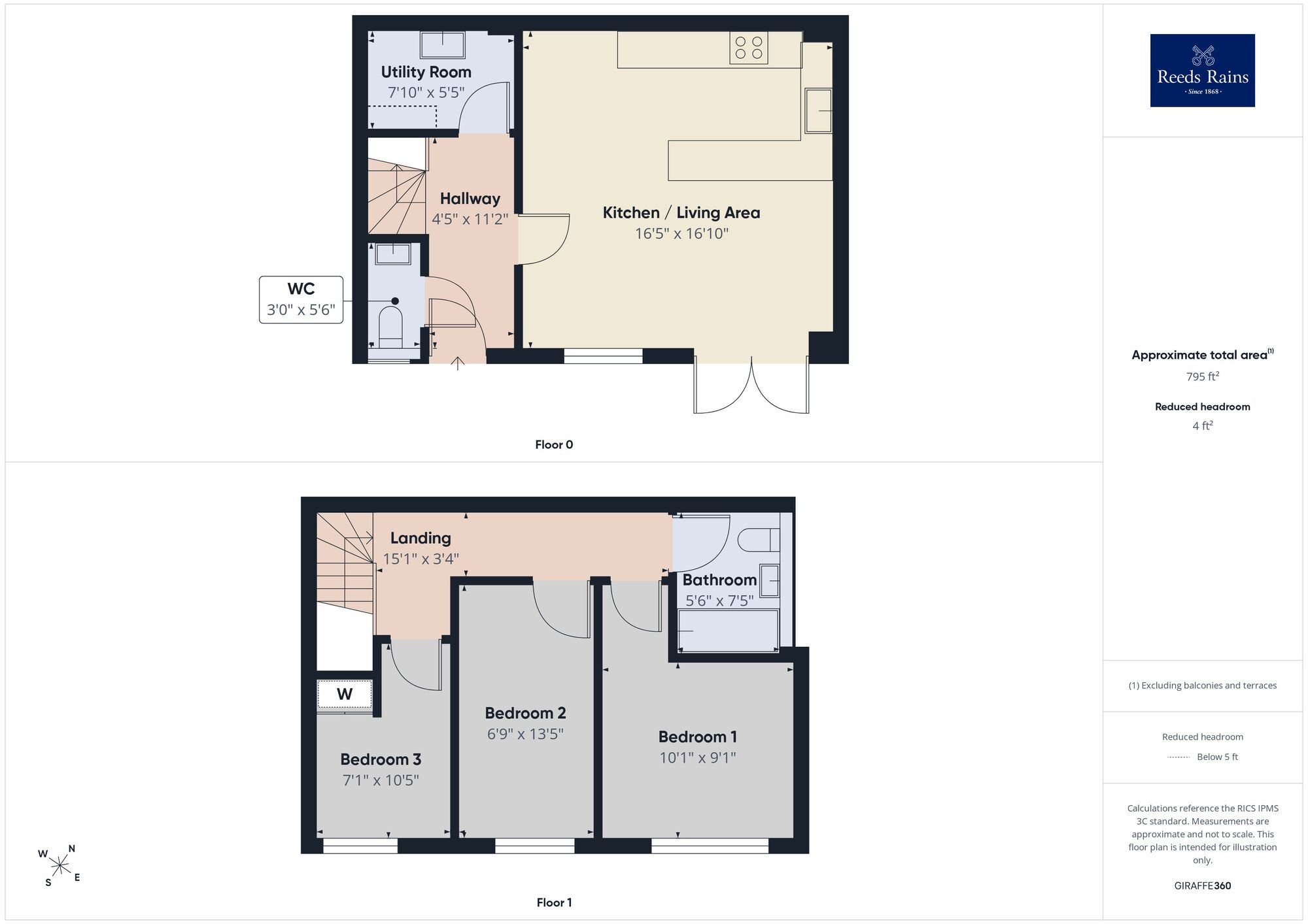 Floorplan of 3 bedroom Mid Terrace House for sale, Park Road, Hythe, Kent, CT21