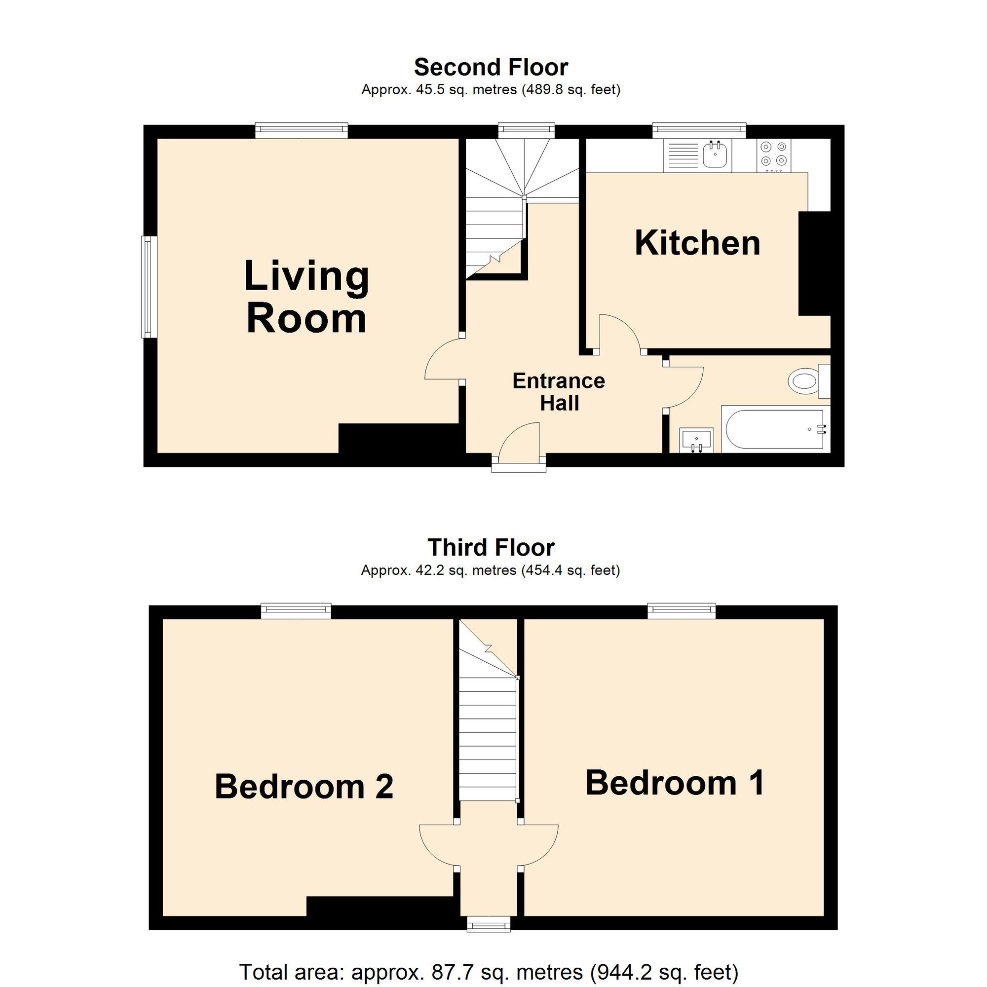 Floorplan of 2 bedroom  Flat for sale, Guildhall Street, Folkestone, Kent, CT20
