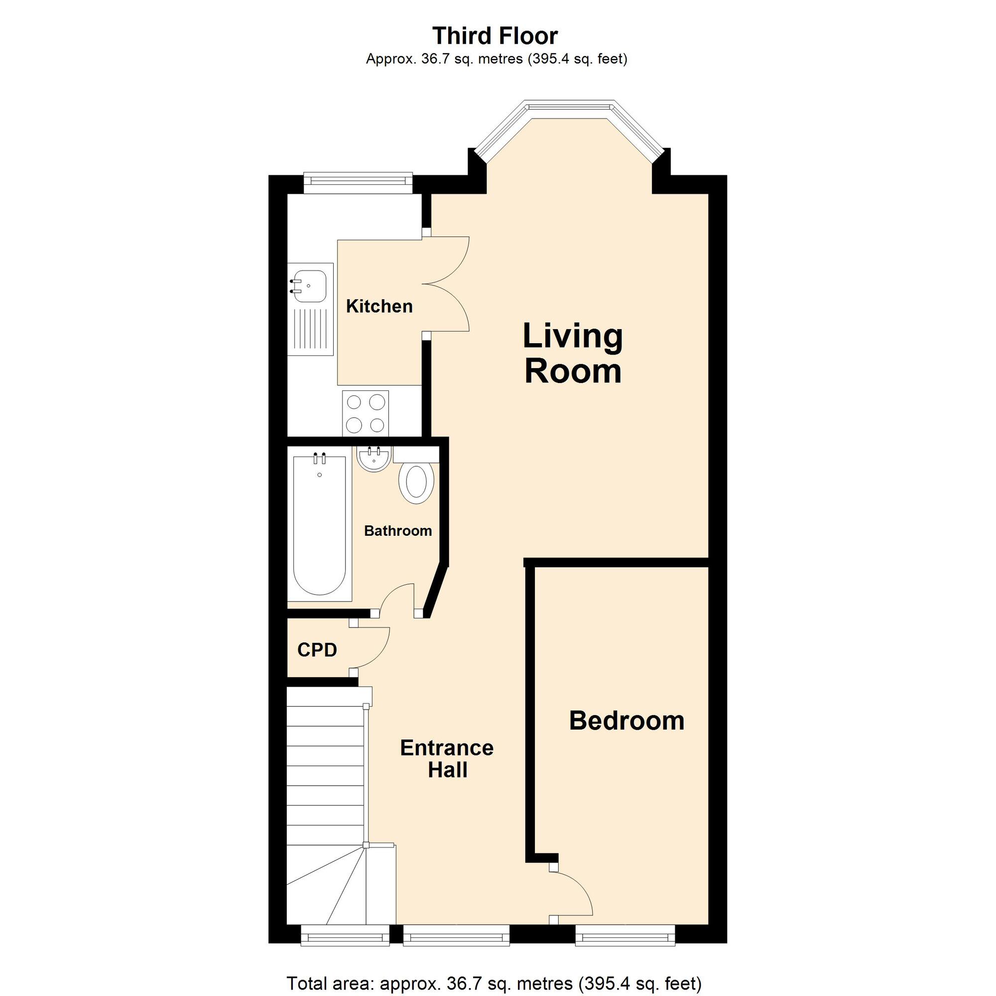 Floorplan of 1 bedroom  Flat for sale, Harbour Way, Folkestone, Kent, CT20