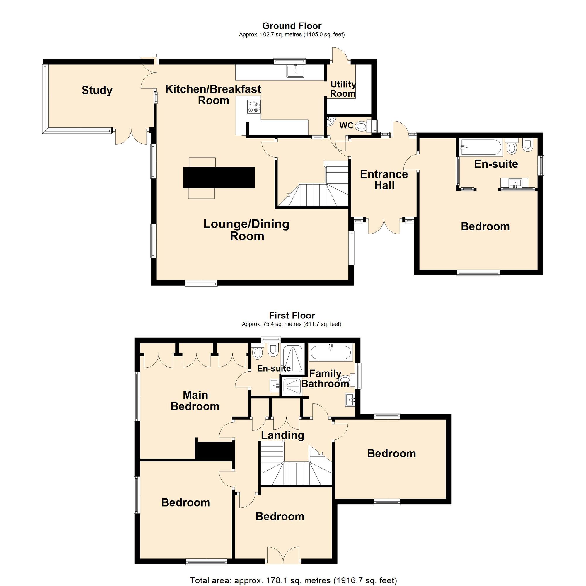 Floorplan of 5 bedroom Detached House for sale, Sandling Road, Sandling, Kent, CT21